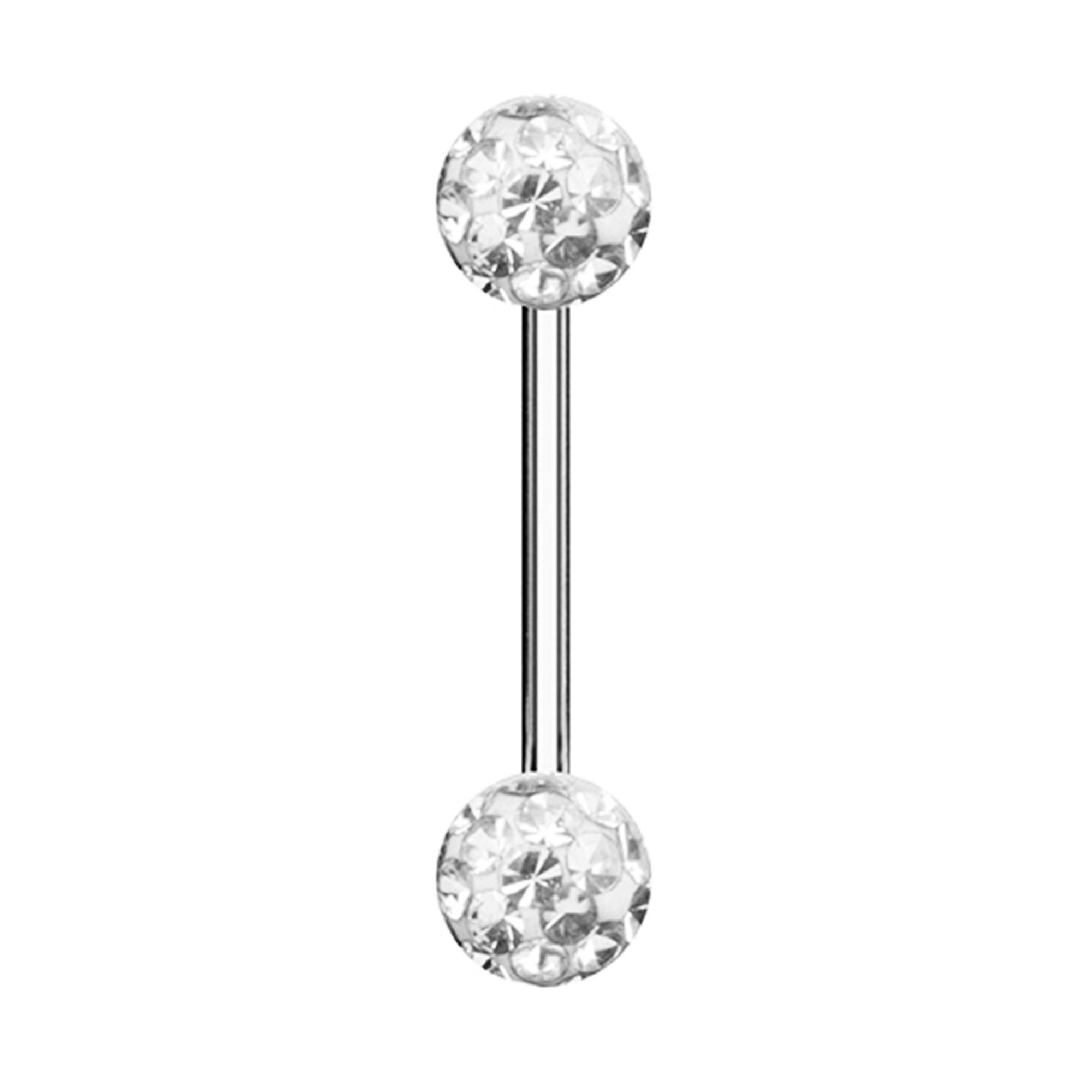 Taffstyle Intimpiercing Brustpiercing Zungenpiercing Piercing Barbell Ferido Kristall Kugeln, Brustwarzenpiercing Piercing Stab Multi Ferido Kristall Kugeln