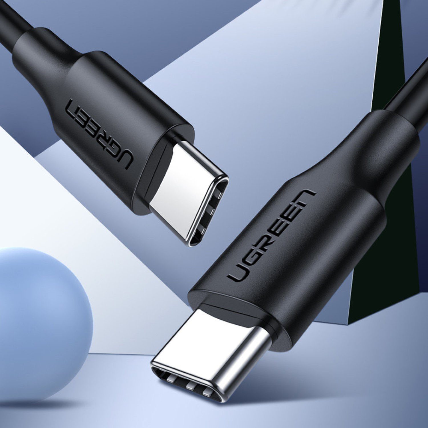UGREEN USB Type C Lade- und Datenkabel 3A 1m schwarz (US286) Smartphone-Kabel