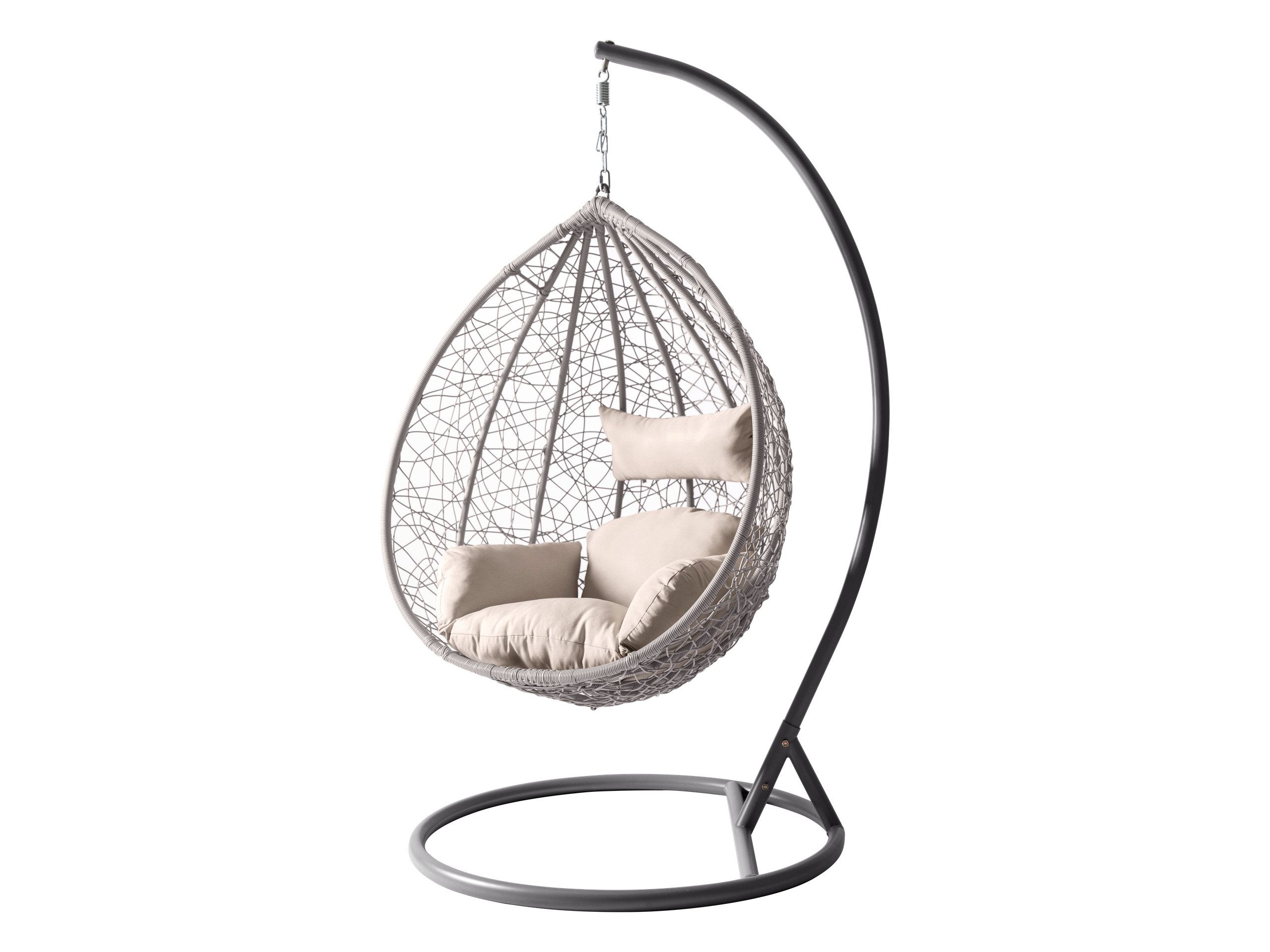 MIRJAN24 Hängesessel Savona (Korb aus Rattan), Metallskelett, Kissen-Set, 106x105x195 cm