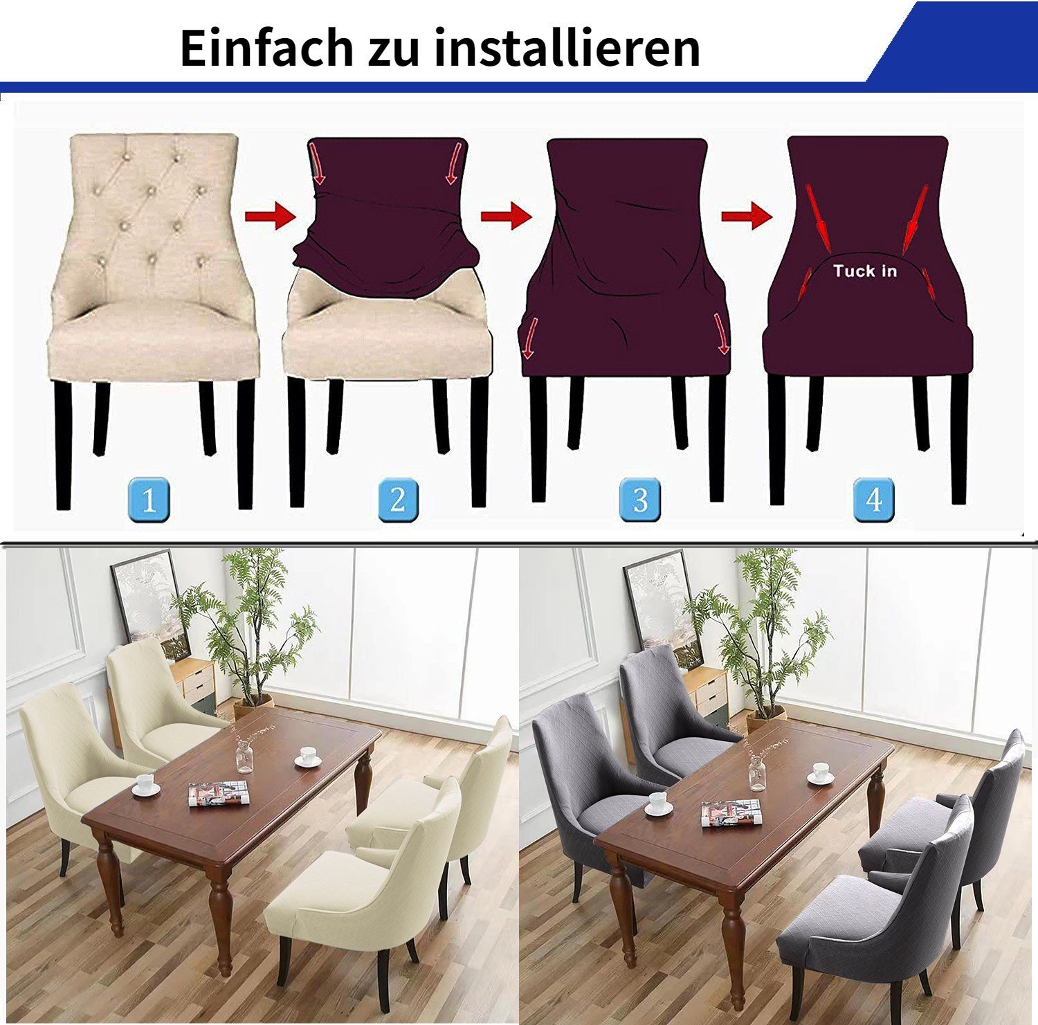 Jacquard Schonbezüge Schutz Stuhlhusse, Sesselbezug Gelb Stretch HOMEIDEAS,