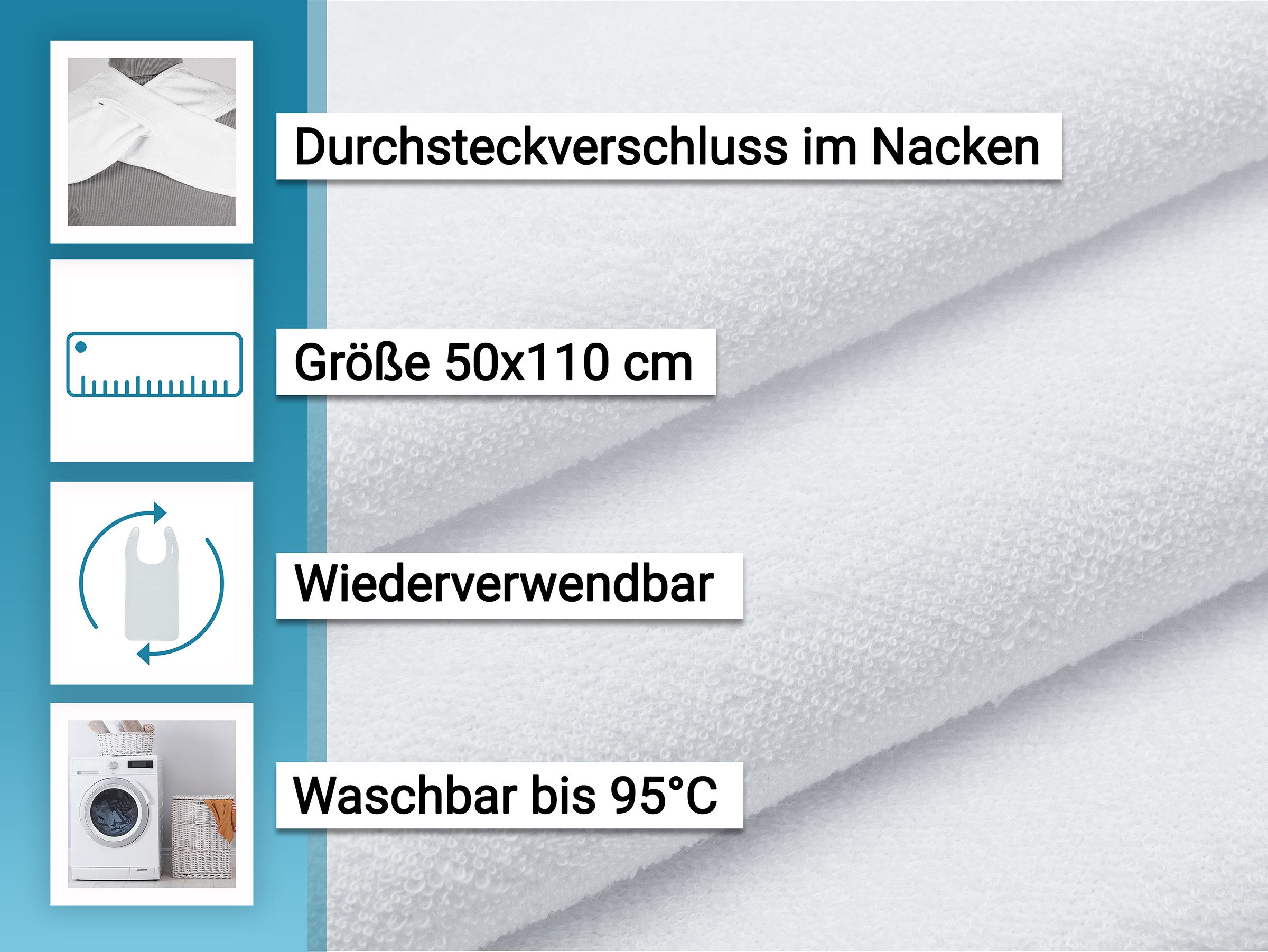 ZOLLNER Speiseschürze, 50 x 110 cm, 100% Polyester