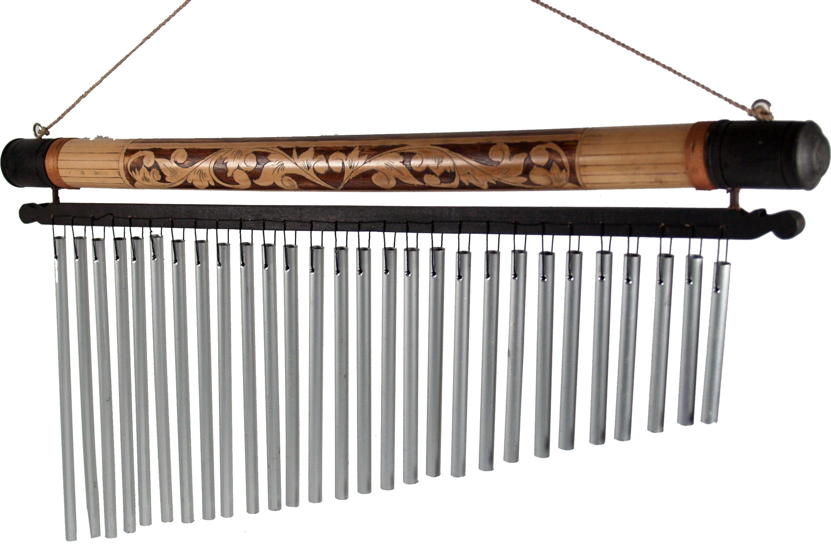Guru-Shop Windspiel Aluminium Klangspiel, Windspiel mit Bambus -..