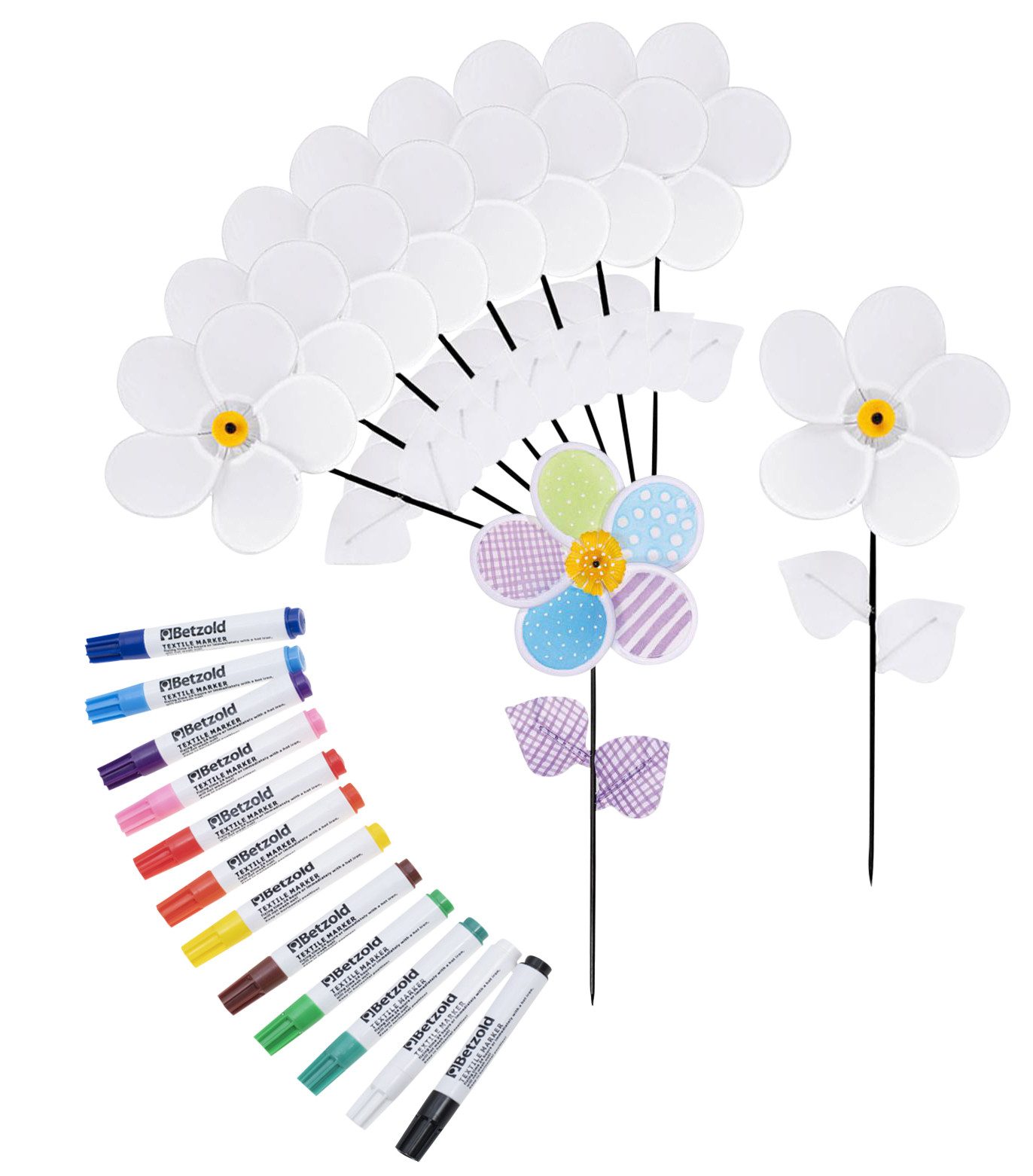 Betzold Bastelnaturmaterial Bastelset Windrad-Blumen - Windräder günstig online kaufen