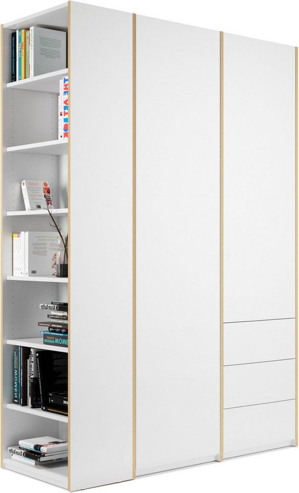 Müller SMALL LIVING Kleiderschrank Modular Plus Variante 2 inklusive 3  kleinen Schubladen im rechten Schrankteil