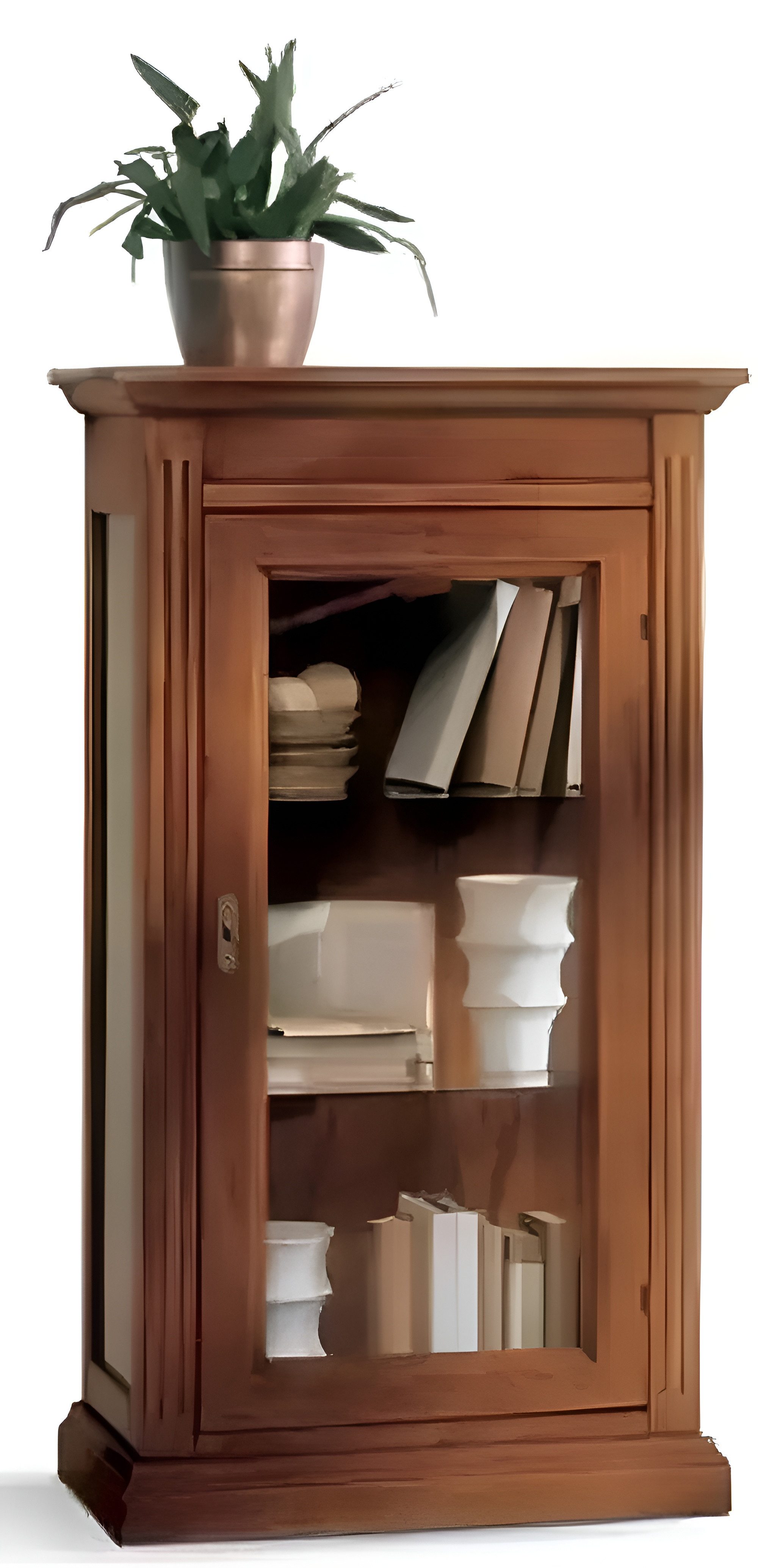 Vitrine Elegante Vitrine Kommode aus Glas in Braun