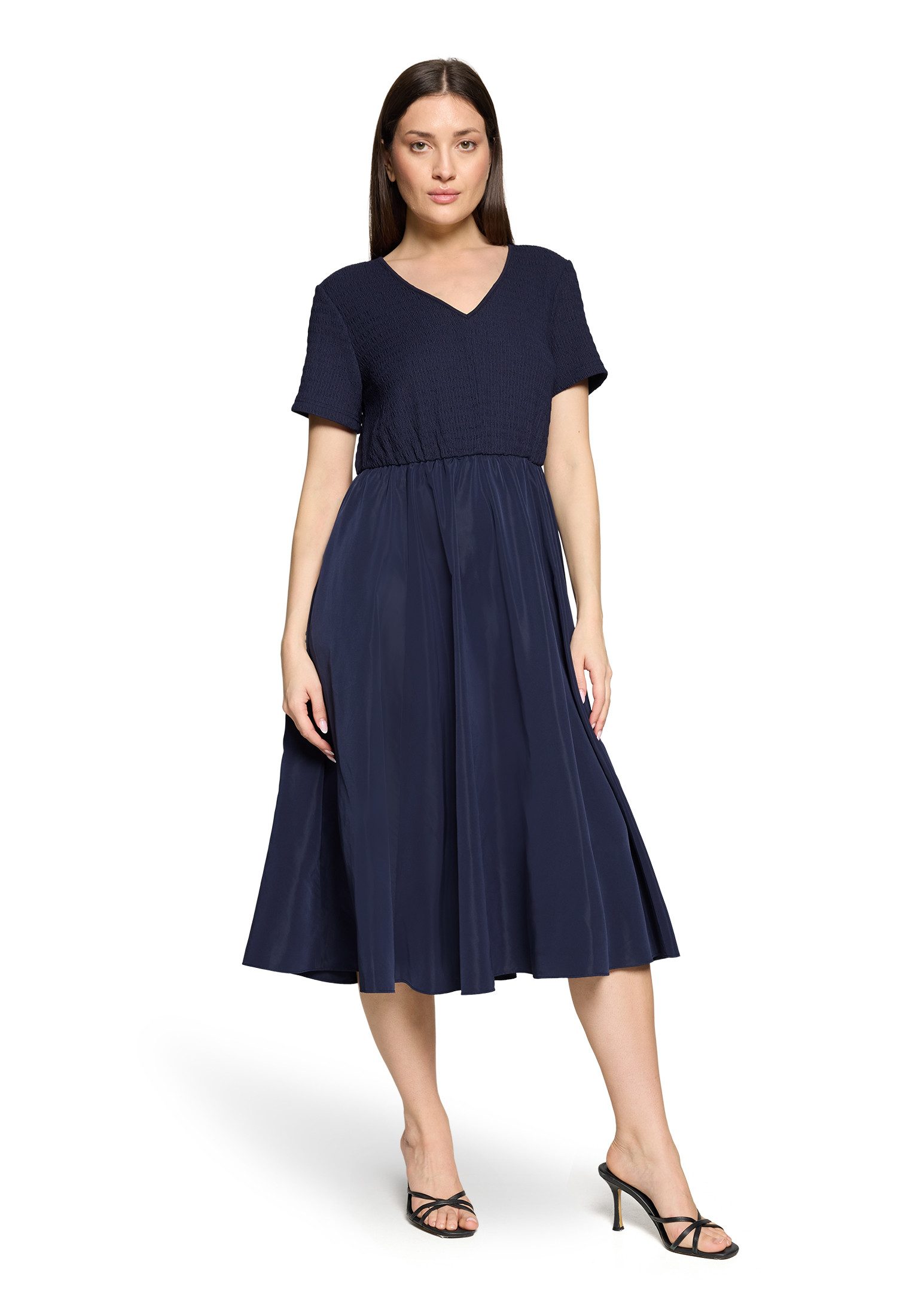 Cartoon Midikleid Damen mit Eingrifftaschen