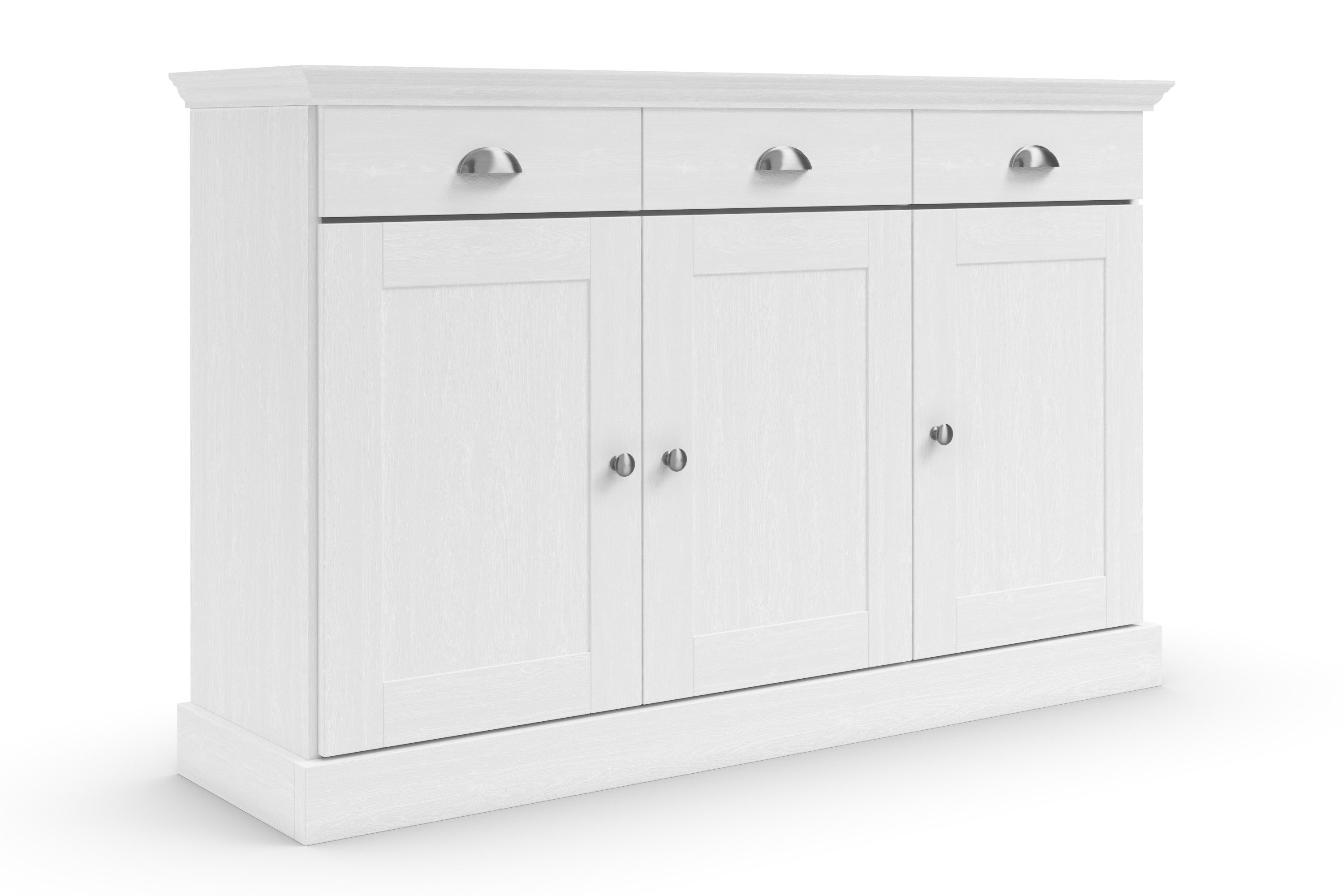Home affaire Sideboard Motala, Kommode, 3 Schubladen und 2 verstellbare Einlegeböden, Breite 125 cm