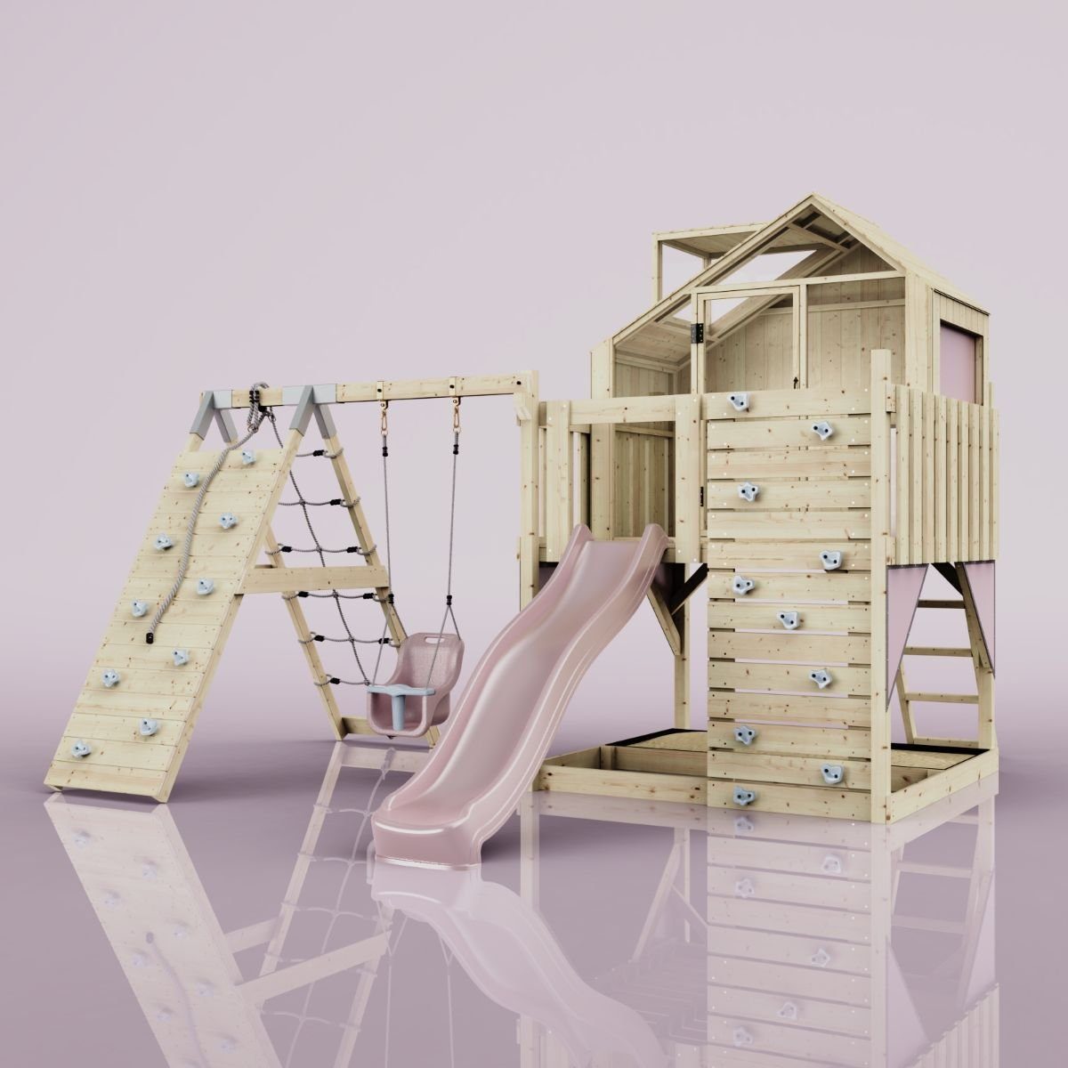 PolarPlay Spielturm Anika, Altrosa - Babyschaukel