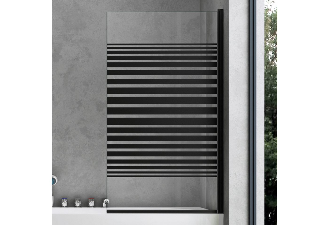 Thumbnail - doporro Badewannenfaltwand Badewannenaufsatz Duschwand für Badewanne Duschtrennwand ESG mit NANO, Einscheibensicherheits...