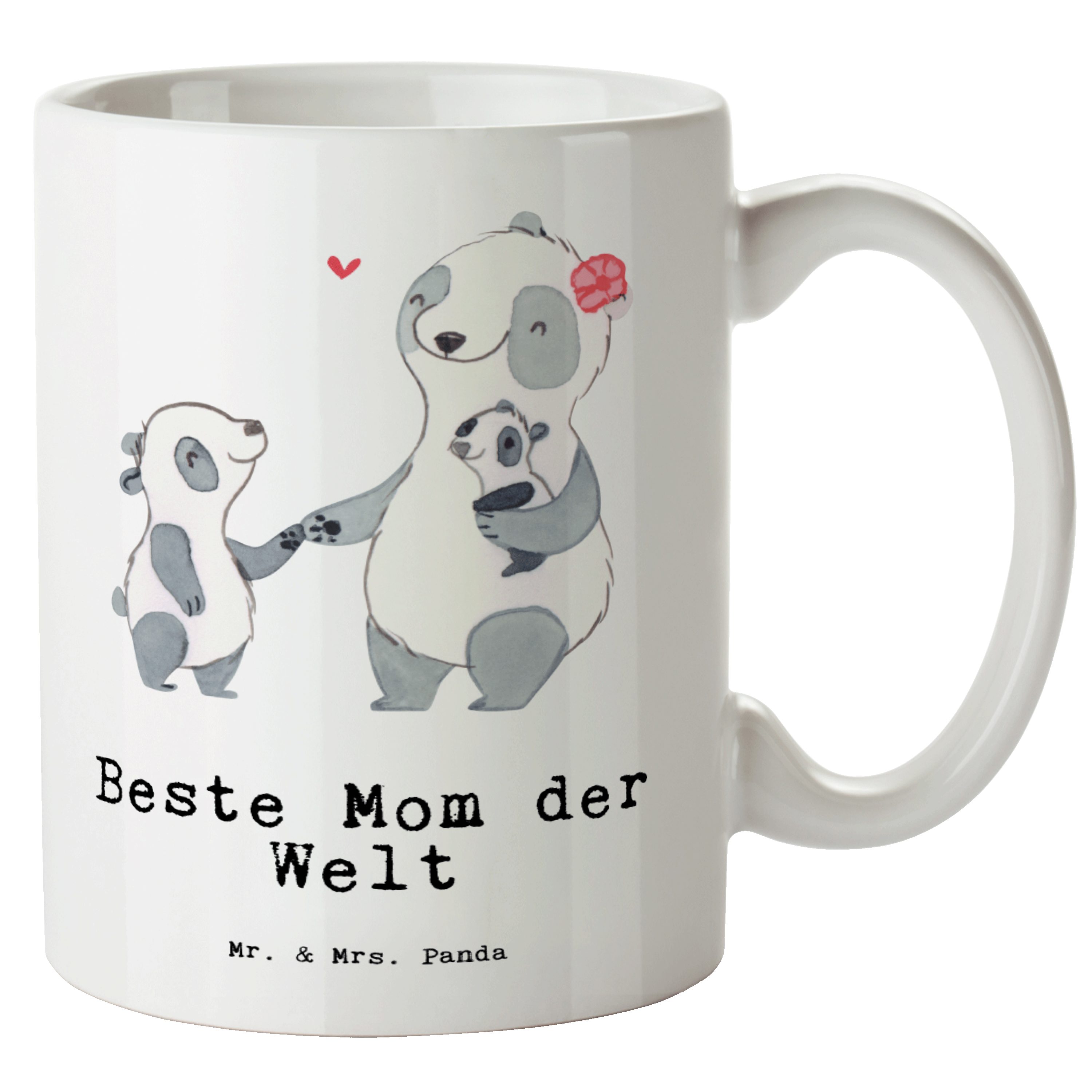 Mr. & Mrs. Panda Tasse Panda Beste Mom der Welt - Weiß - Geschenk, XL Tasse, XL Teetasse, Ge, XL Tasse Keramik