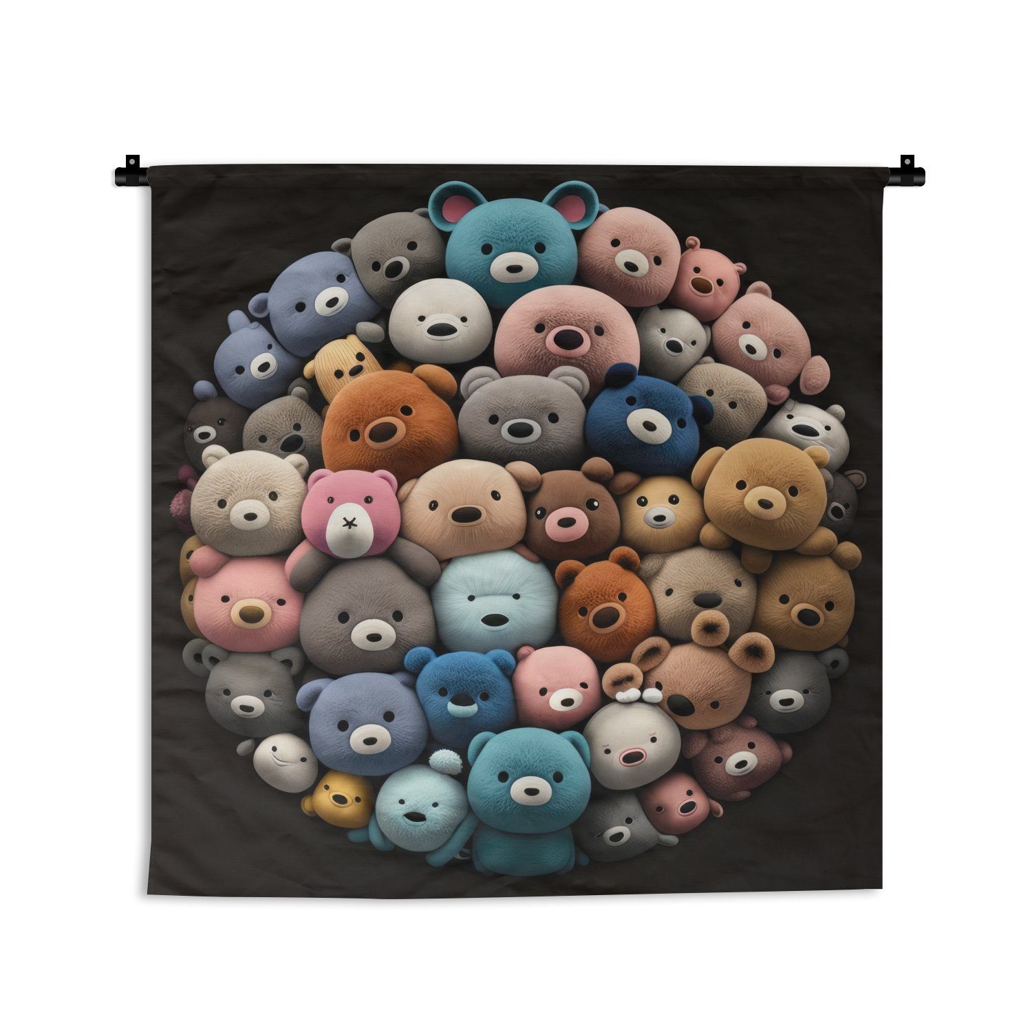 MuchoWow Wanddekoobjekt Teddybär - Plüschtier - Tiere - Mädchen - Jungen, Wanddeko für Wohnzimmer, Schlafzimmer, Kleid, Wandbehang, Kinderzimmer