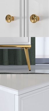 Feldmann-Wohnen Sideboard Goldin (1 St., 1-teilig), 160cm weiß matt, gold / weiß Hochglanz