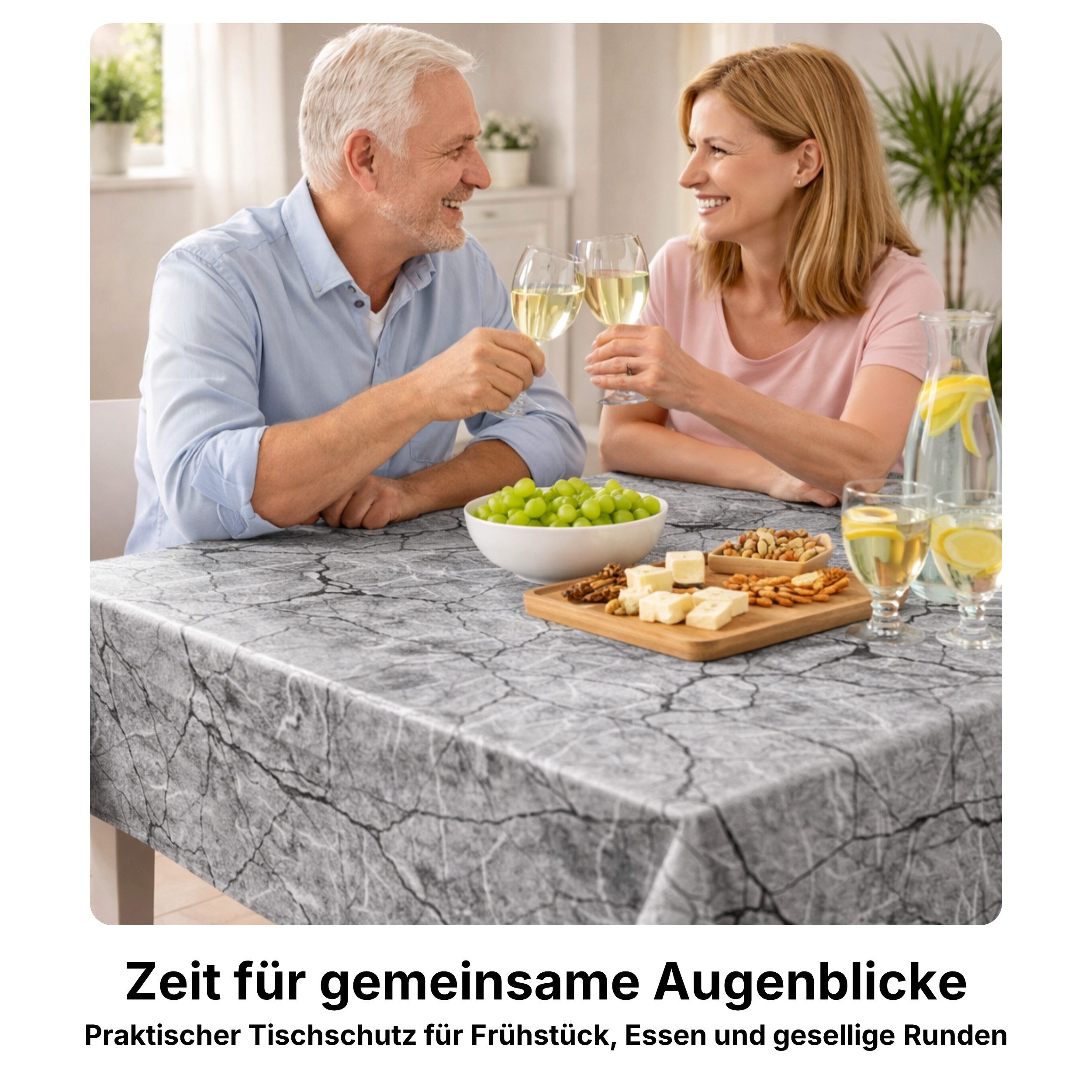 Melody Gartentischdecke Wachstuchtischdecke Wachstuch Tischdecke marmor grau abwischbar, fleckenabweisend, wasserabweisend, Glattes Gewebe