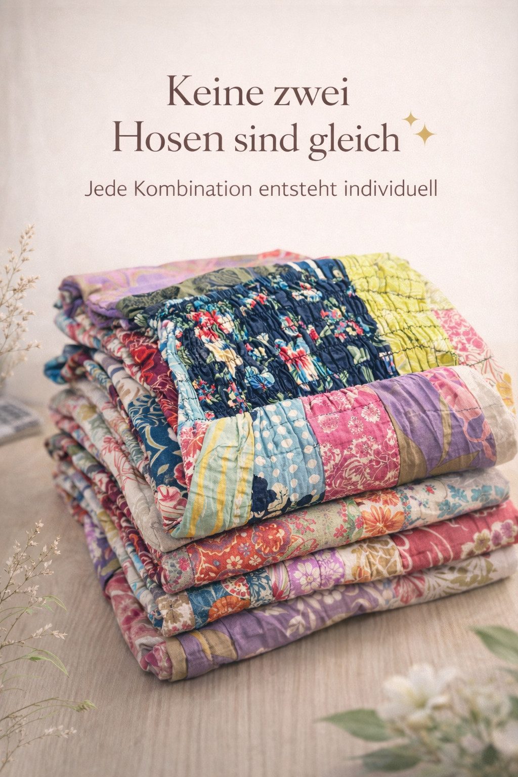 YC Fashion & Style Strandhose Boho Patchwork Hose „Sienna“ – Sommerhose Unikat One Size 34-46 mit elastischem Bund