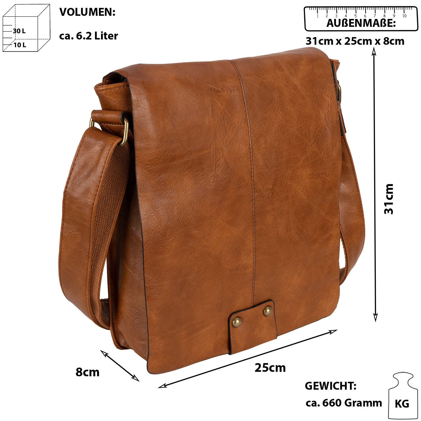 EAAKIE Umhängetasche Umhängetasche Flugbegleiter Schultertasche Messenger Damen Herren – Bild 2 von 5