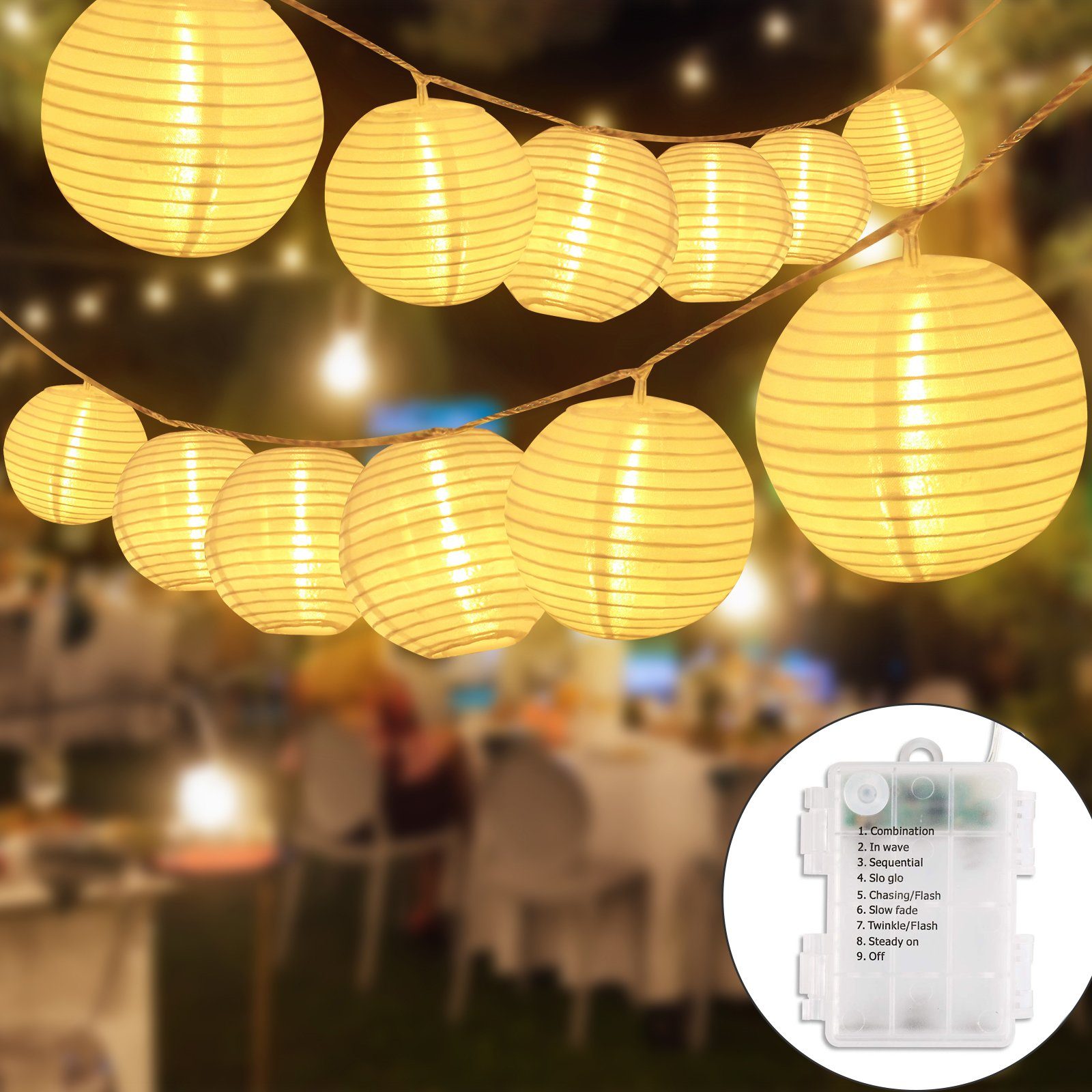Salcar LED-Lichterkette LED-Lichterkette Lampion Batterie Lichterkette günstig online kaufen