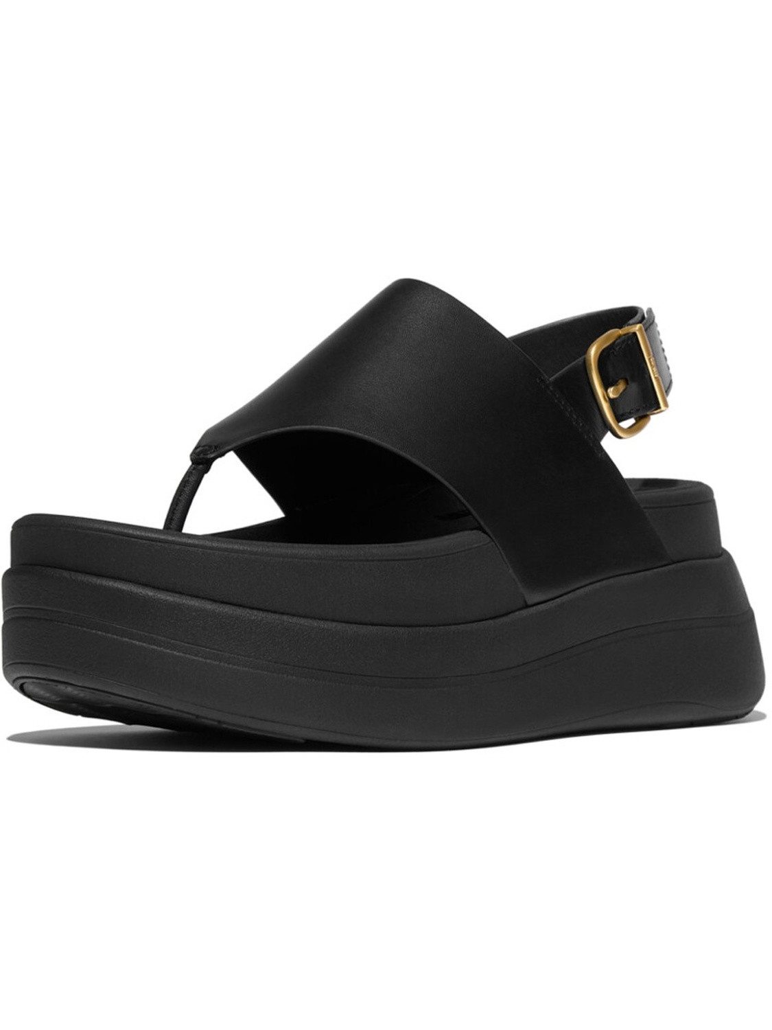 Fitflop F-Mode Stack Leather Back-Strap Toe-Post Sandals Sandale