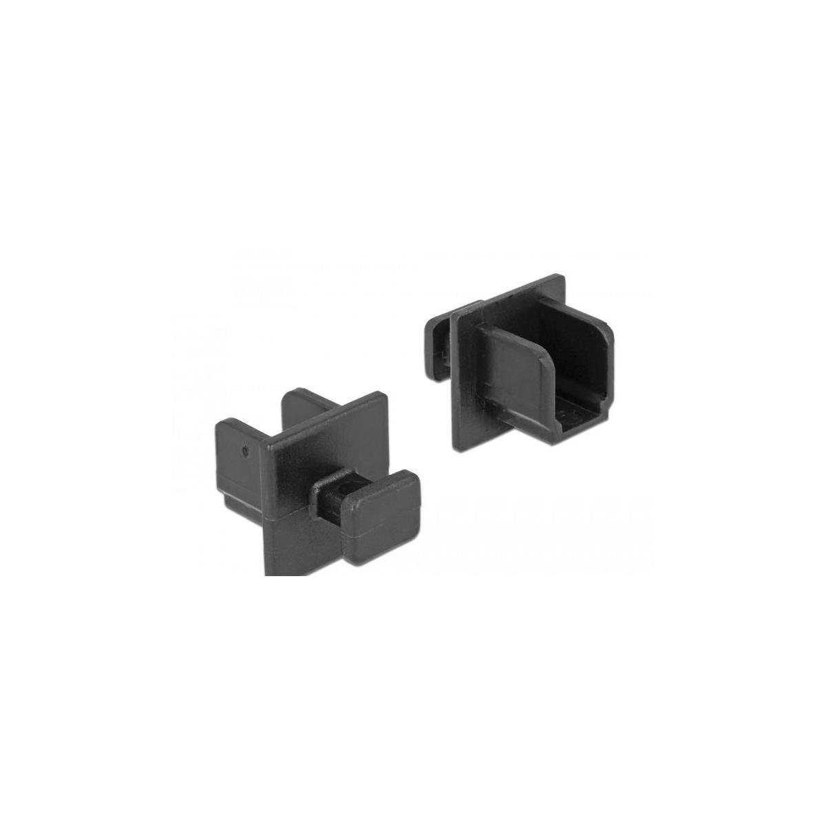 Delock Kabelverbinder-Sortiment Staubschutz für USB 3.0 Typ-B Buchse mit Griff 10 Stück schwarz