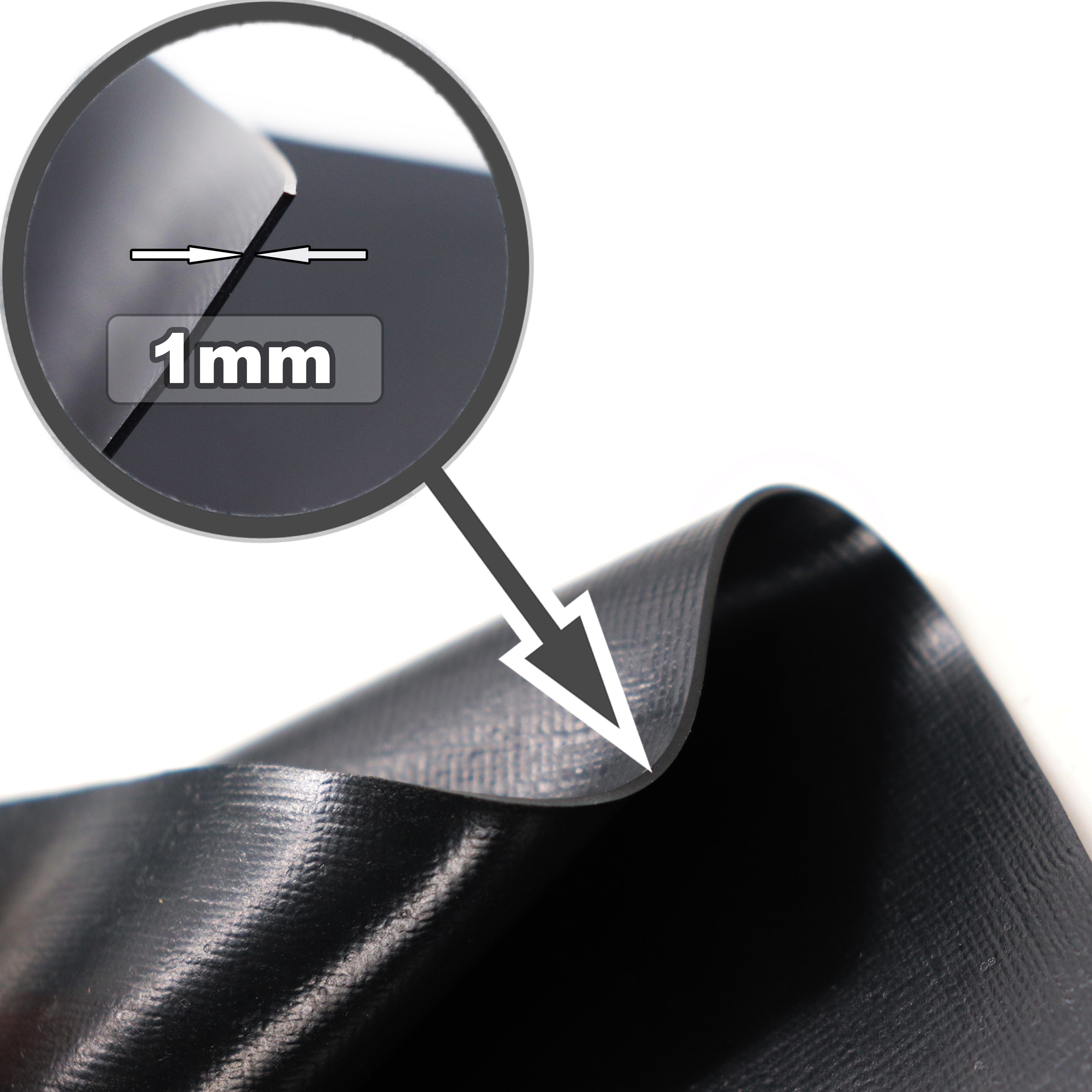 Aquagart Teichfolie Teichfolie PVC 6m x 6m 1,0mm schwarz Folie für den Gartenteich, Verkleben, (1-St)