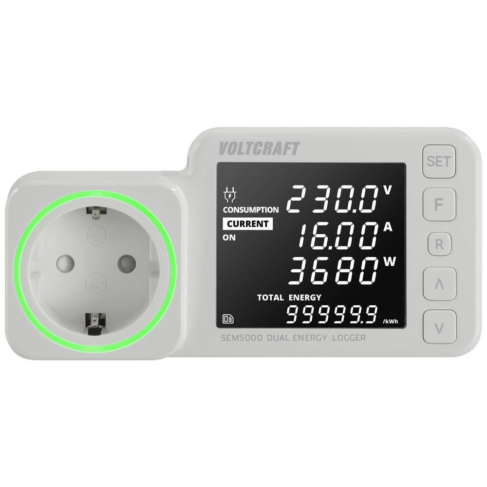 VOLTCRAFT Energiekostenmessgerät Energiekosten-Messgerät VC-14516985, Kostenprognose, Alarmfunktion, Stromtarif einstellbar