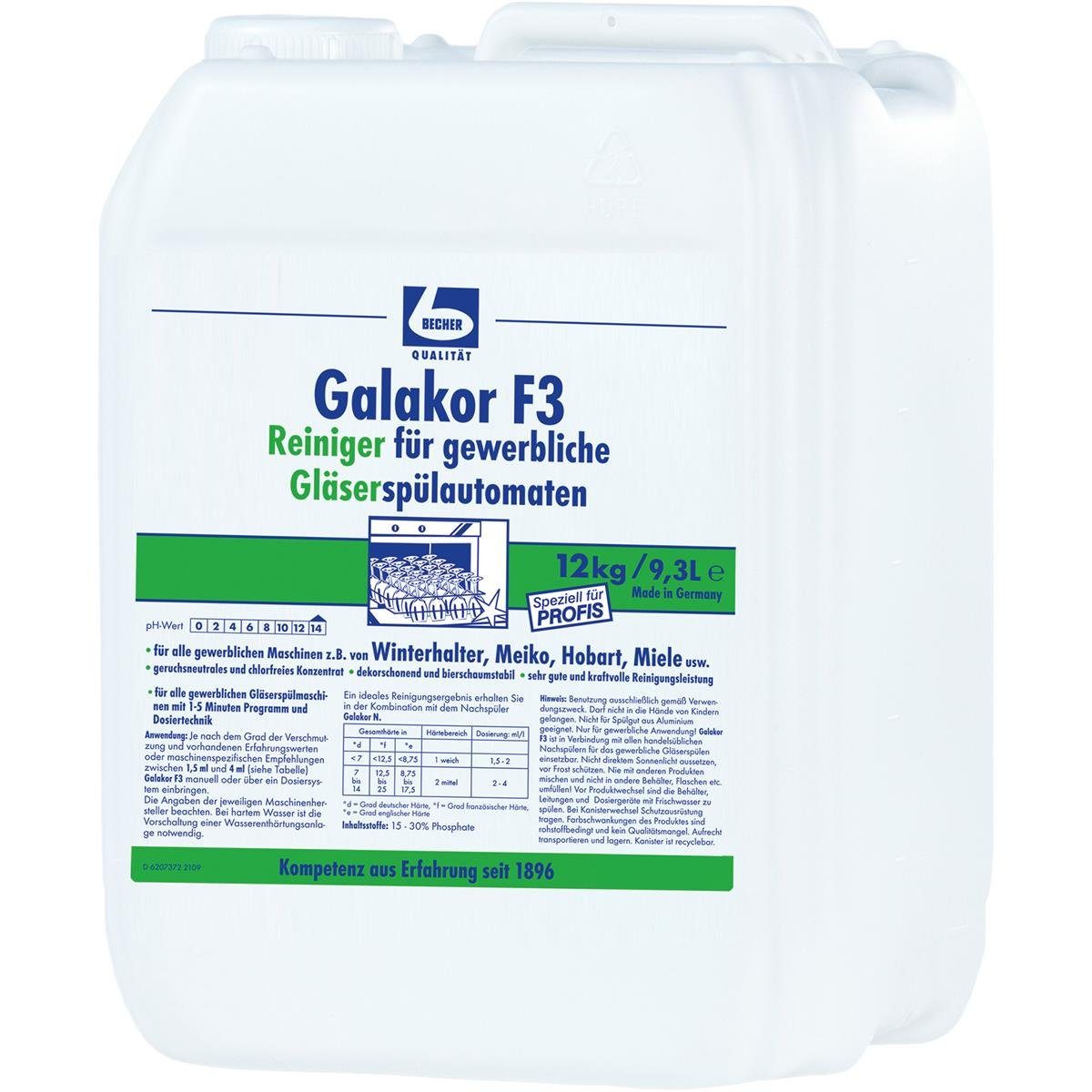 Dr. Becher Dr. Becher Galakor F3 Reiniger für gewerbl. Geschirr. 12kg (1er Pack) Spezialwaschmittel