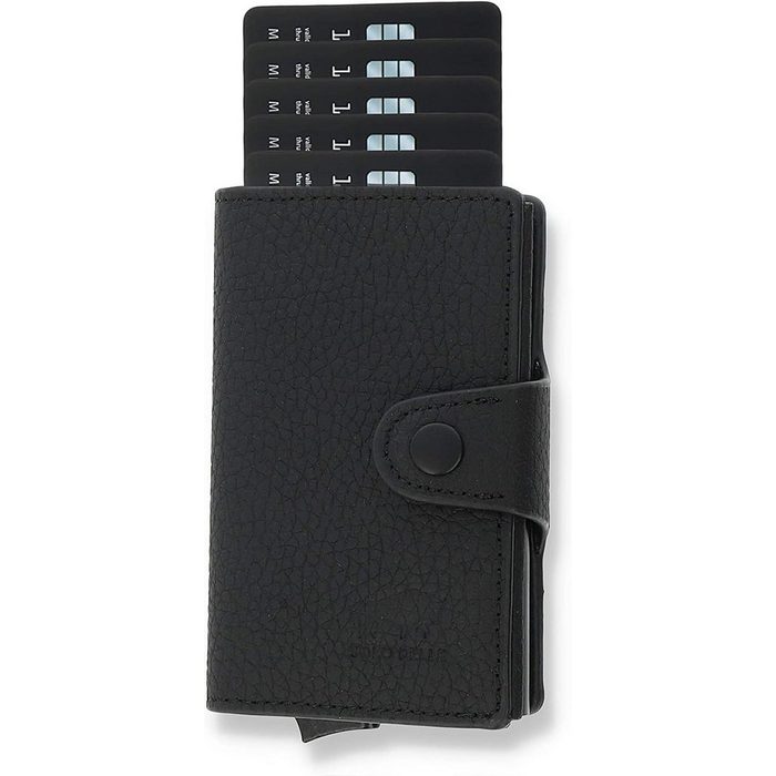 Solo Pelle Mini Geldbörse Slim Wallet Mondo ohne Münzfach [bis zu 13 Karten] [RFID-Schutz] echt Leder Made in Europe mit RFID Schutz