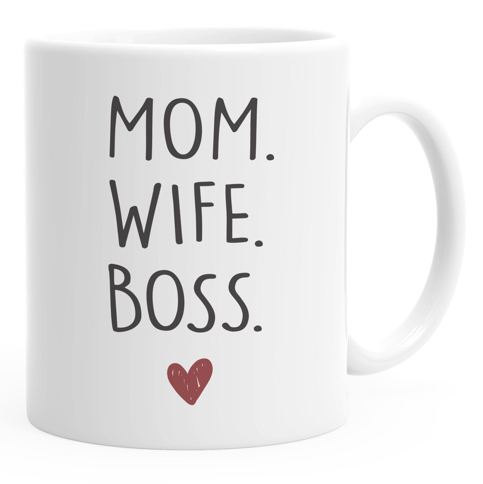 Moonworks®, Kaffee-Tasse Keramik weiß Tasse Dad Mom Wife Papa Husband Legend Boss MoonWorks Mama Mom Geschenk