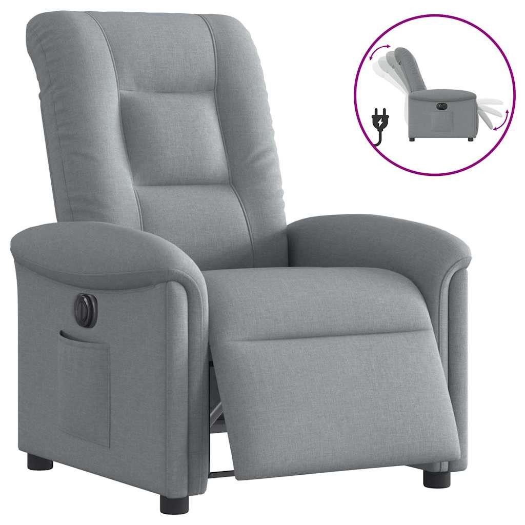 vidaXL Sessel Relaxsessel Elektrisch Hellgrau Stoff günstig online kaufen