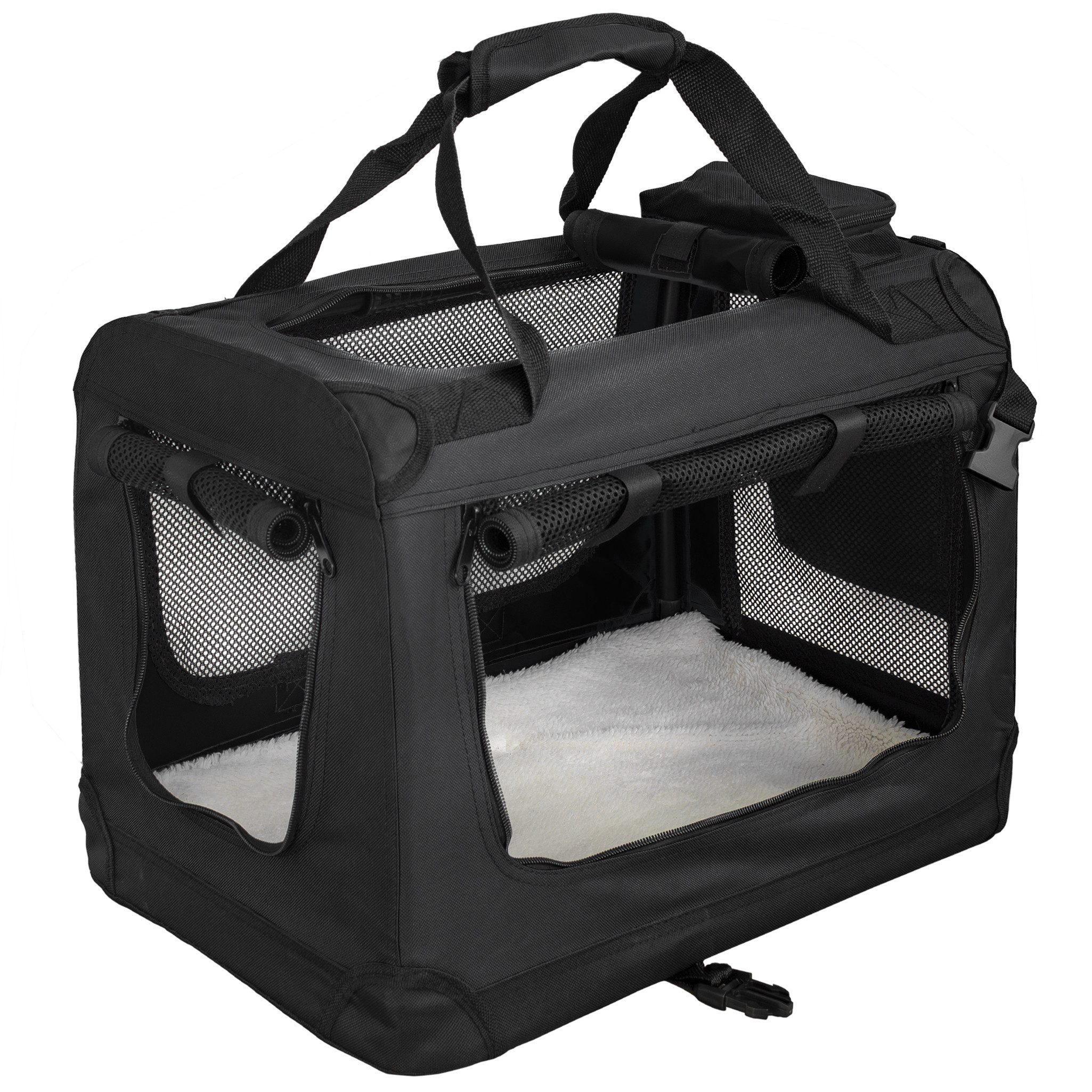 Petigi Tiertransporttasche Transportbox Faltbar Faltbox Hund Transporttasche Schwarz S-XXXXL
