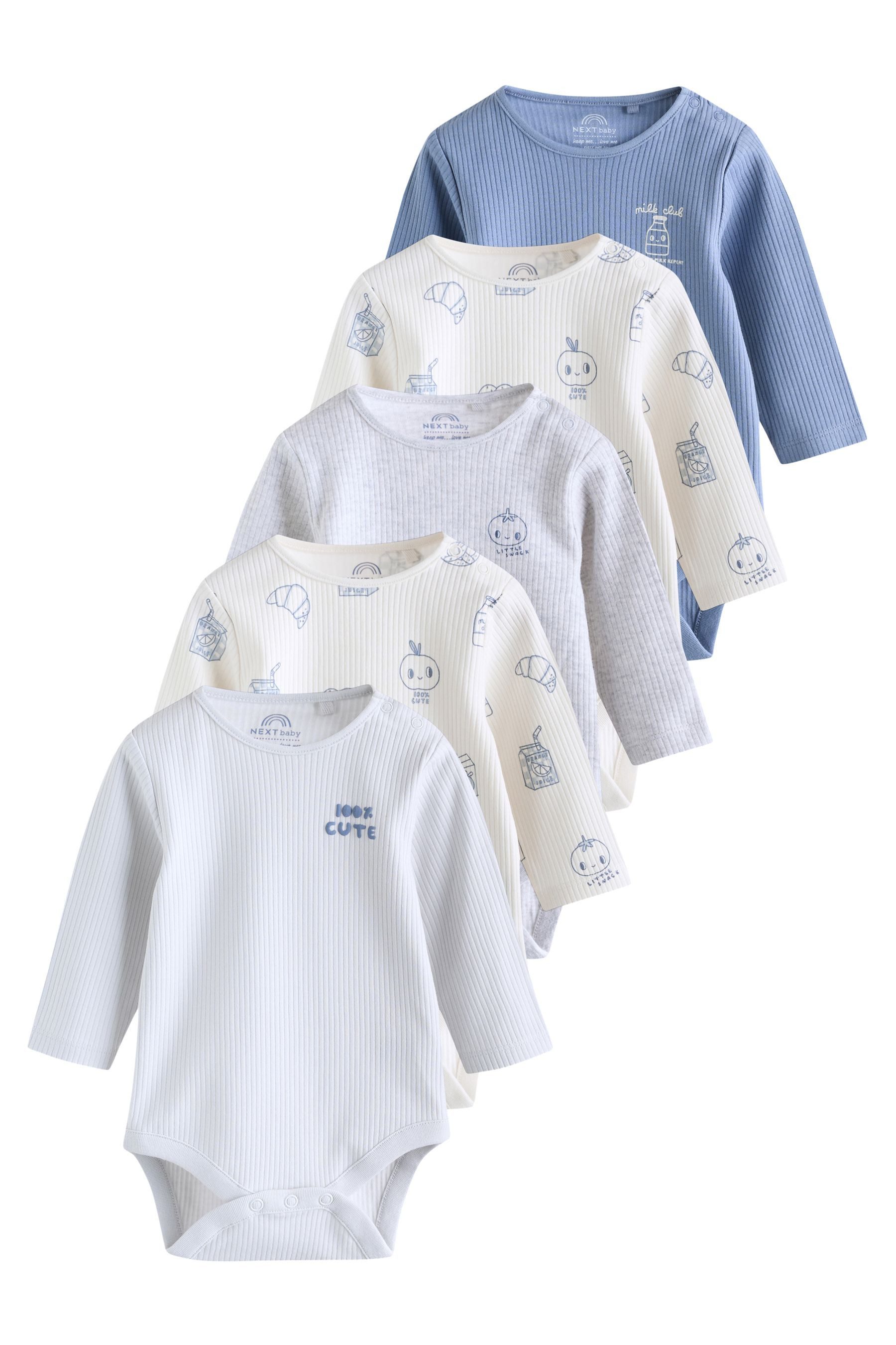 Langarmbody Baby-Bodys mit langem Arm, 5er-Pack