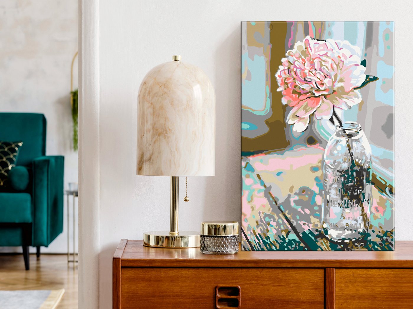 Thumbnail - Artgeist Malen nach Zahlen Peony by the Window