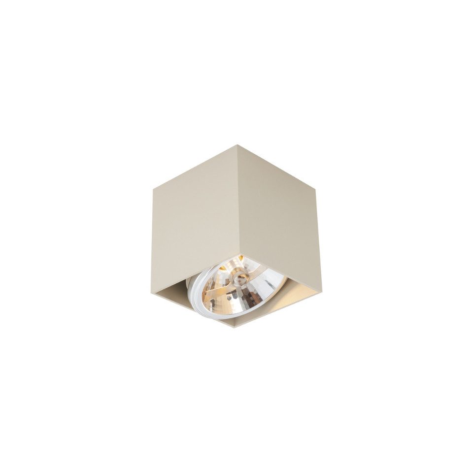 Qazqa LED Aufbaustrahler Box, ohne Leuchtmittel, Extra-Warmweiß, QAZQA Aufbau­spot, g9, Beige, Aluminium, Modern