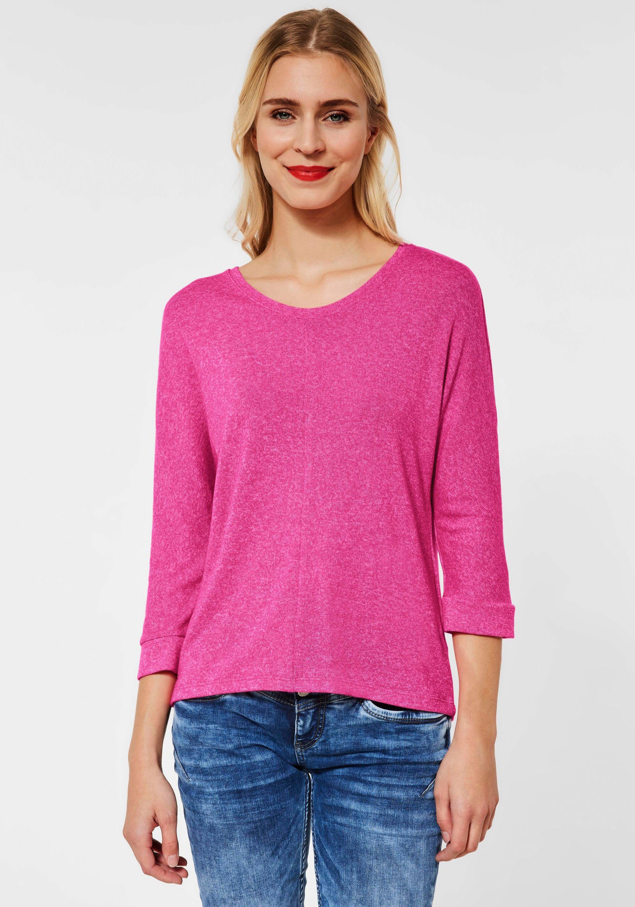 lavish Ellen 3/4-Arm-Shirt Style ONE STREET Melange-Optik in pink