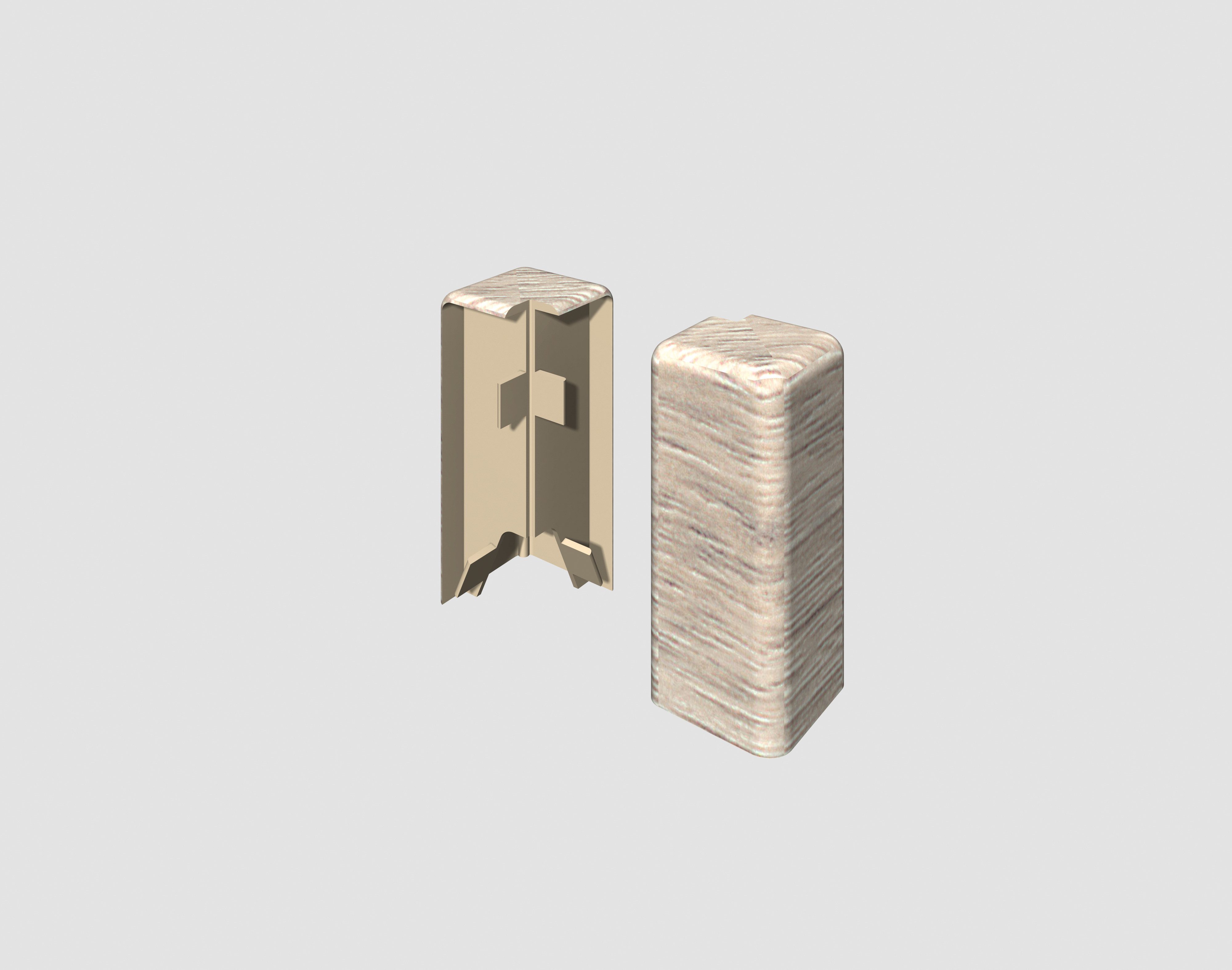 EGGER Sockelleisten-Aussenecke Esche grau, L: 1.6 cm, H: 5.9 cm, 2-St., neues kubisches Profil; 2 Stück