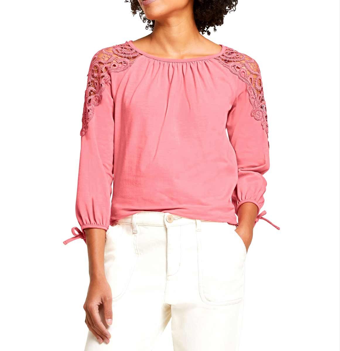 heine Print-Shirt LINEA TESINI Damen Designer-Spitzenshirt, hummer