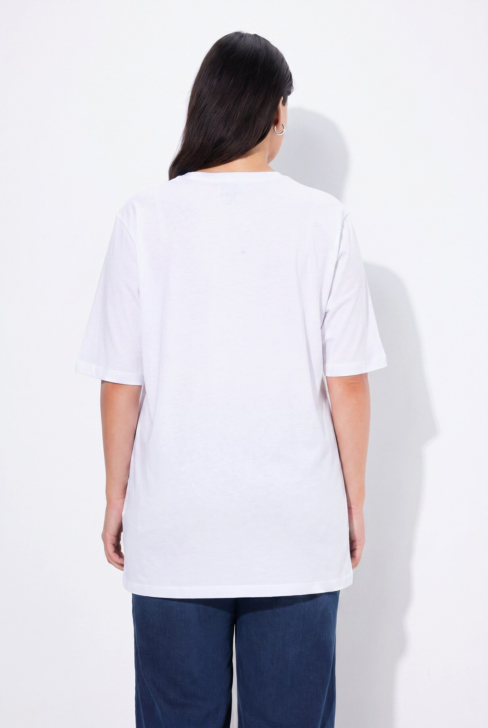 Ulla Popken T-Shirt T-Shirt V-Ausschnitt Relaxed Halbarm