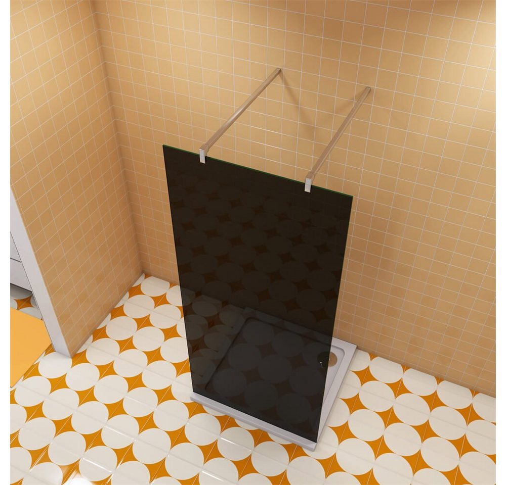 Thumbnail - duschspa Duschwand 100/120/140cm 10mm schwarze Glaswand Duschtrennwand Walk in Dusche, Einscheibensicherheitsglas, Siche...