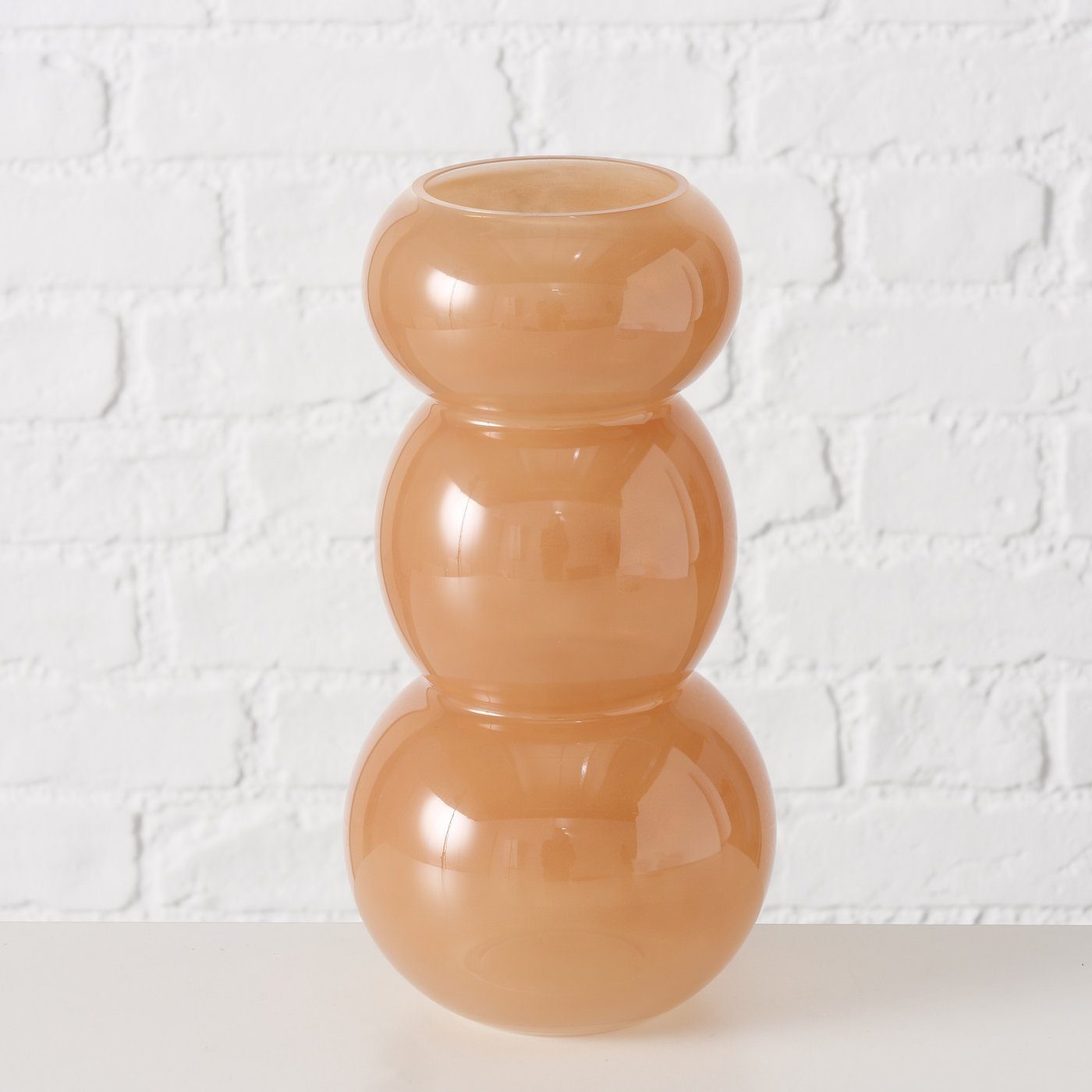 aus Glas Vase Dekovase "Caramelo" in hellbraun H26cm, BOLTZE