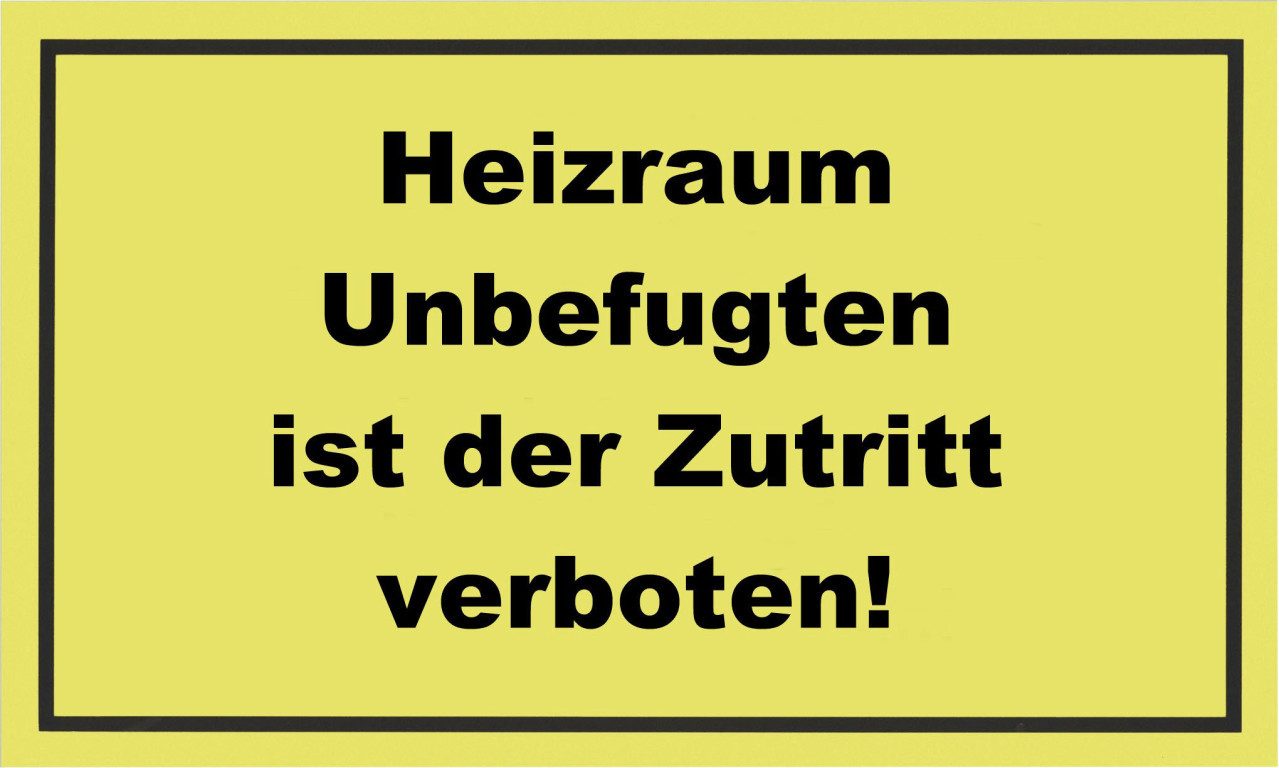 Metafranc Warnschild Metafranc Hinweisschild Heizraum 200 x 300 mm