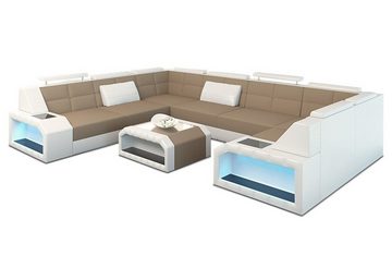 Sofa Dreams Wohnlandschaft Stoff Sofa Pesaro U Form Polster Stoffsofa Couch, Auch mit Bettfunktion