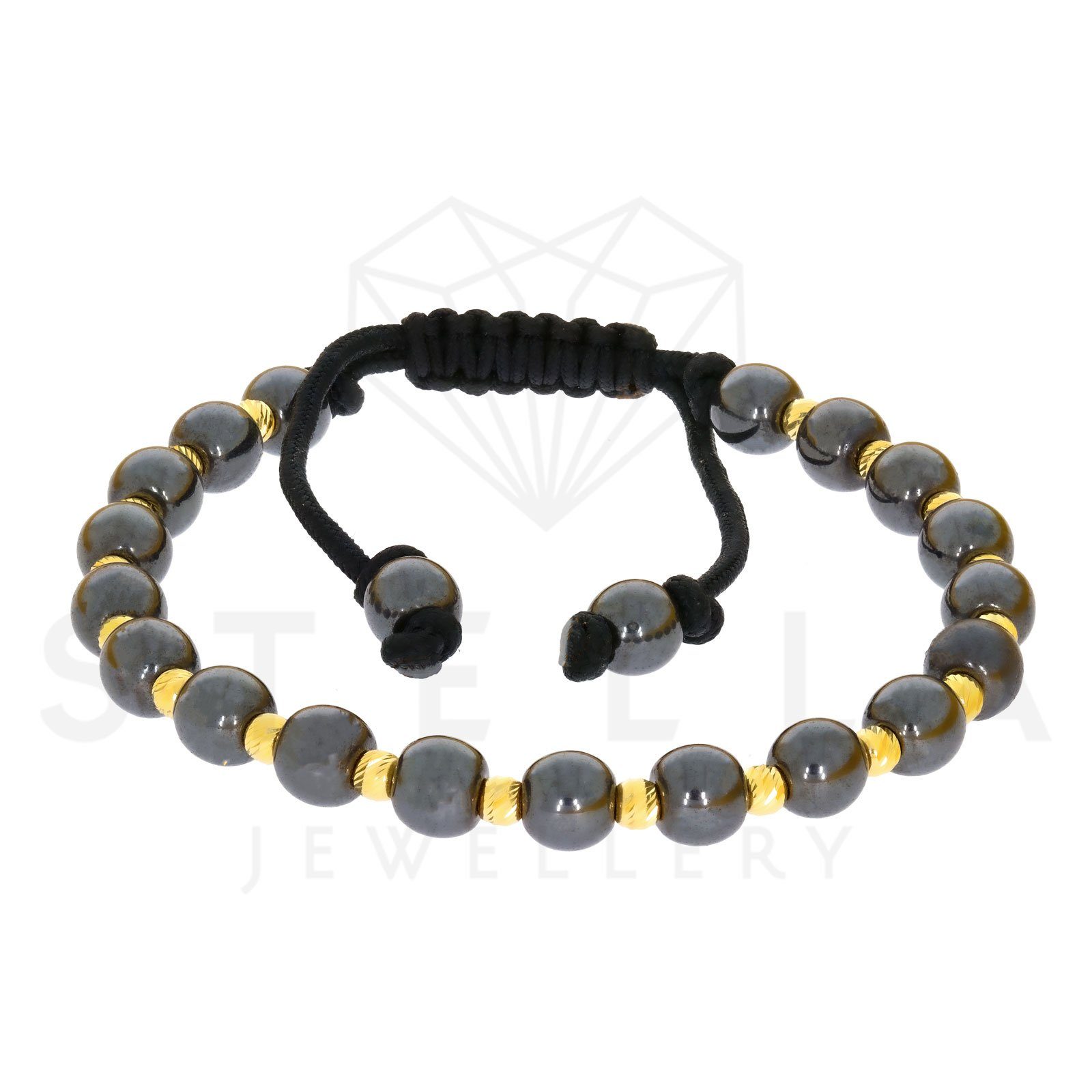 Stella-Jewellery Goldarmband Geflochten Armband mit 585 Gelbgold und Onyx K günstig online kaufen