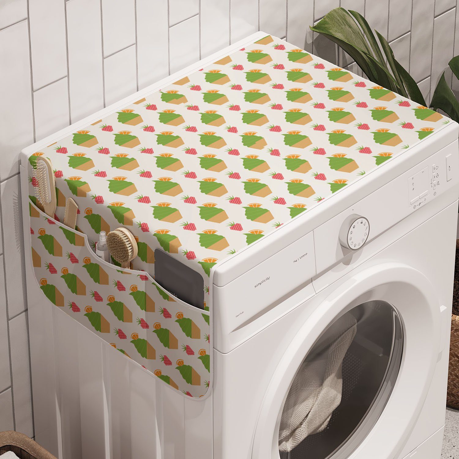 Abakuhaus Badorganizer Anti-Rutsch-Stoffabdeckung für Waschmaschine und Trockner, Sommer Eistüten Fruity Stil