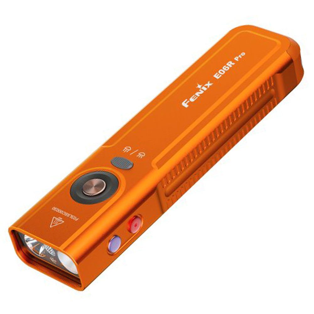 Fenix LED Taschenlampe E06R Pro Taschenlampe mit UV-Licht und Punktstrahler 1600 Lumen Orange