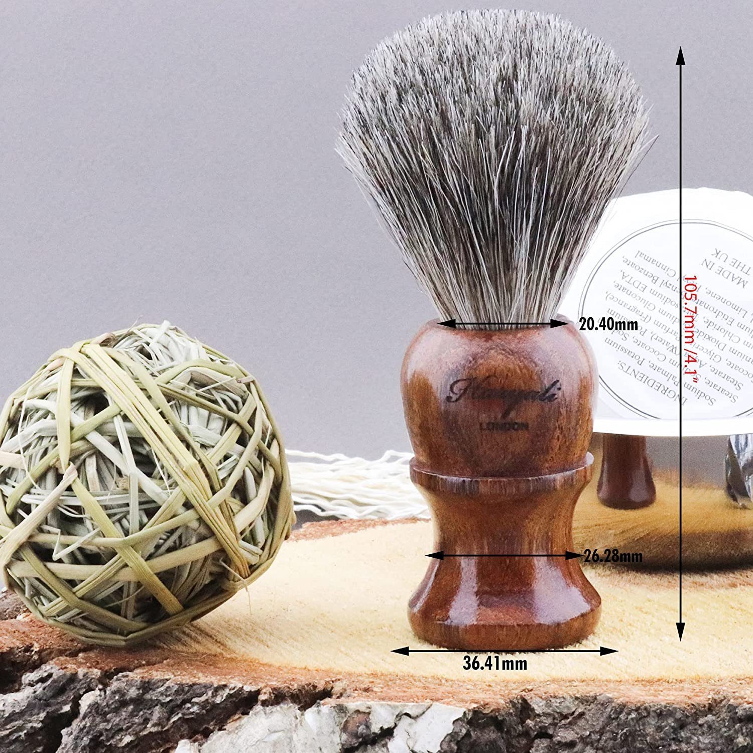 Haryali London Rasierset Haryali London 4-teiliges Rasierset aus Holz für Herren, 4-tlg.