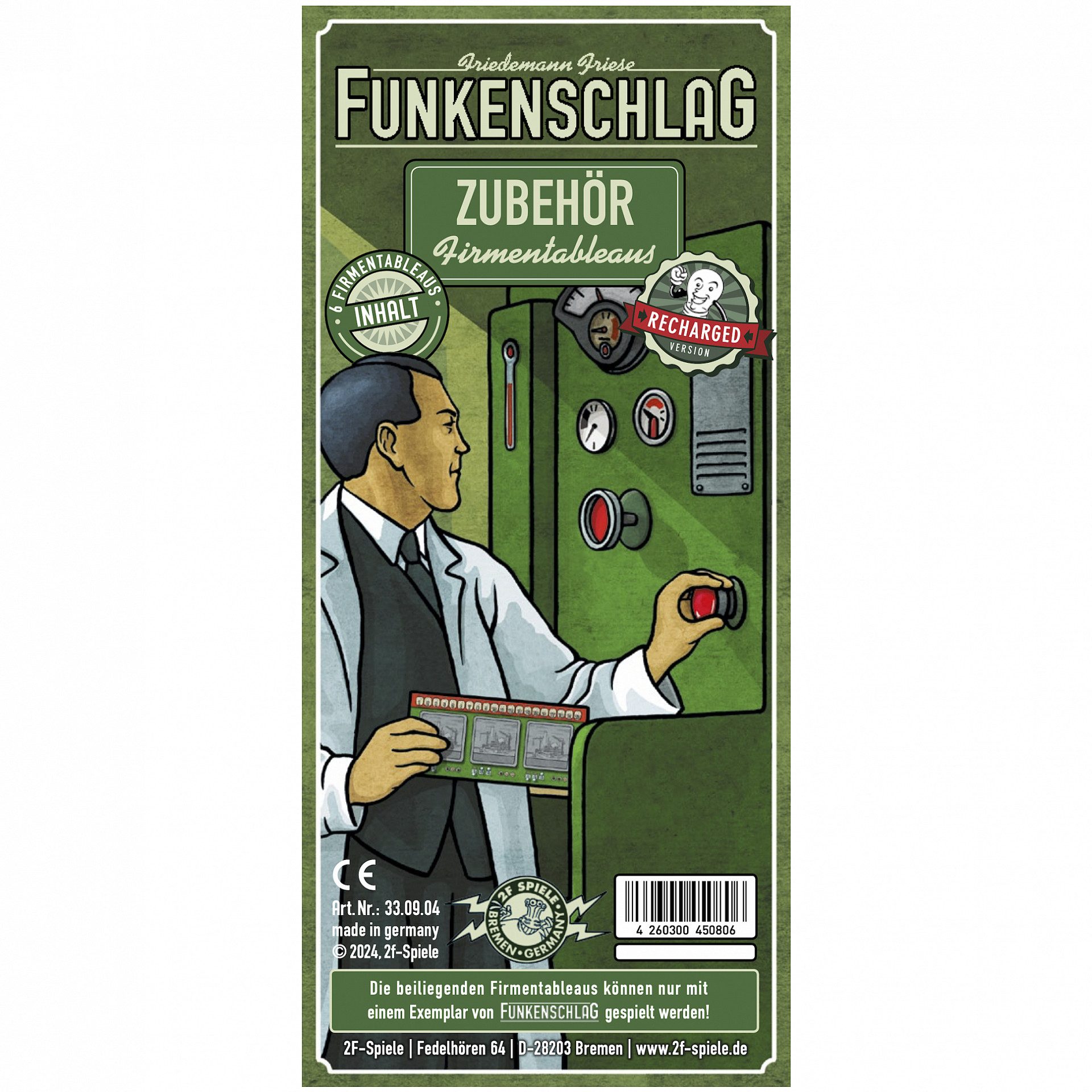 2F-Spiele Spiel, Funkenschlag Zubehör (Recharged Version) - Firmentableaus