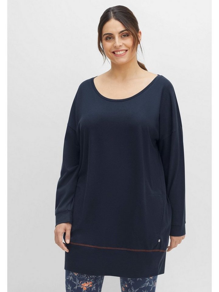 Sheego Jerseykleid Große Größen aus weichem Baumwoll-Modal-Mix,  Interlockqualität mit Anti-Pilling-Ausrüstung