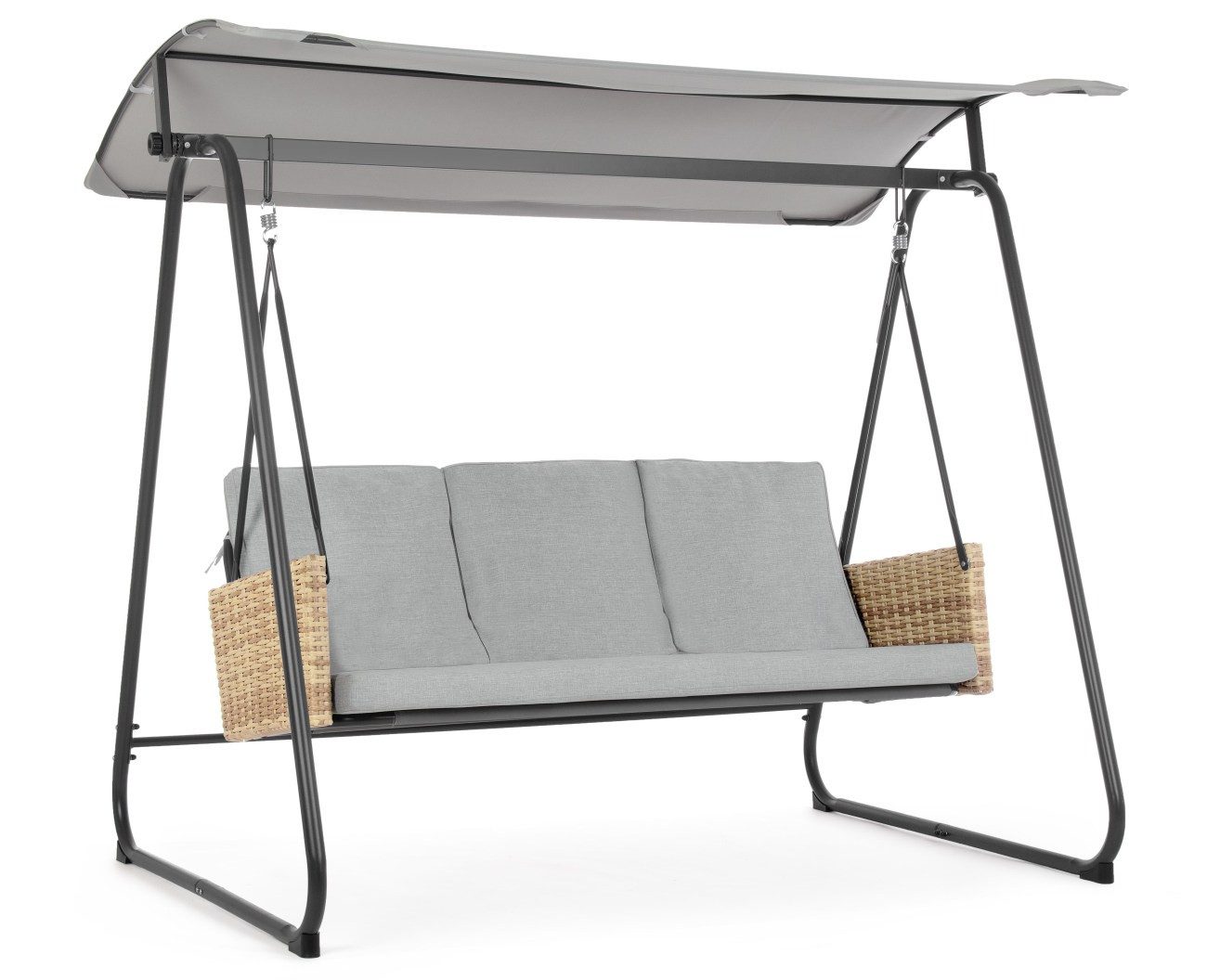 Hollywoodschaukel Easy aus Metall, Grau