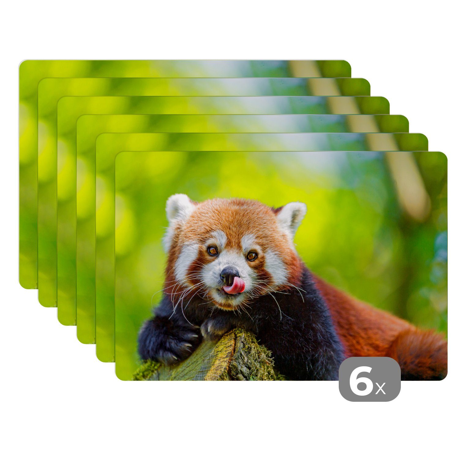 Platzset, Roter Panda - Natur - Rüssel, MuchoWow, (6-St), Platzset, Platzdecken, Platzmatte, Tischmatten, Schmutzabweisend