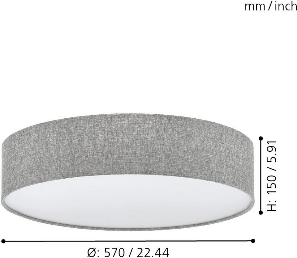 EGLO Deckenleuchte PASTERI, Leuchtmittel wechselbar, ohne Leuchtmittel,  Deckenlampe, Durchmesser: ca. 57 cm