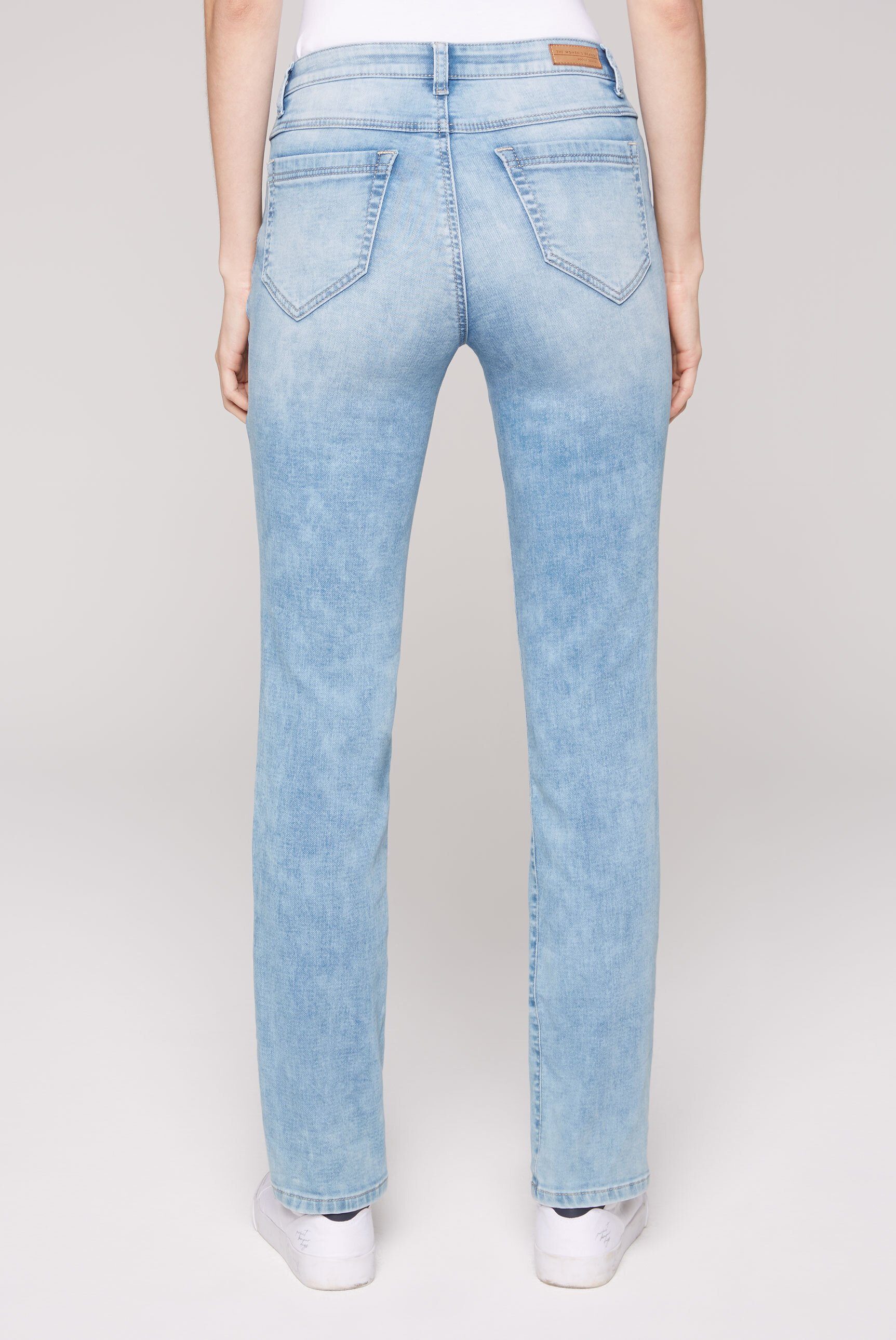 SOCCX Regular-fit-Jeans mit Bleaching-Effekten
